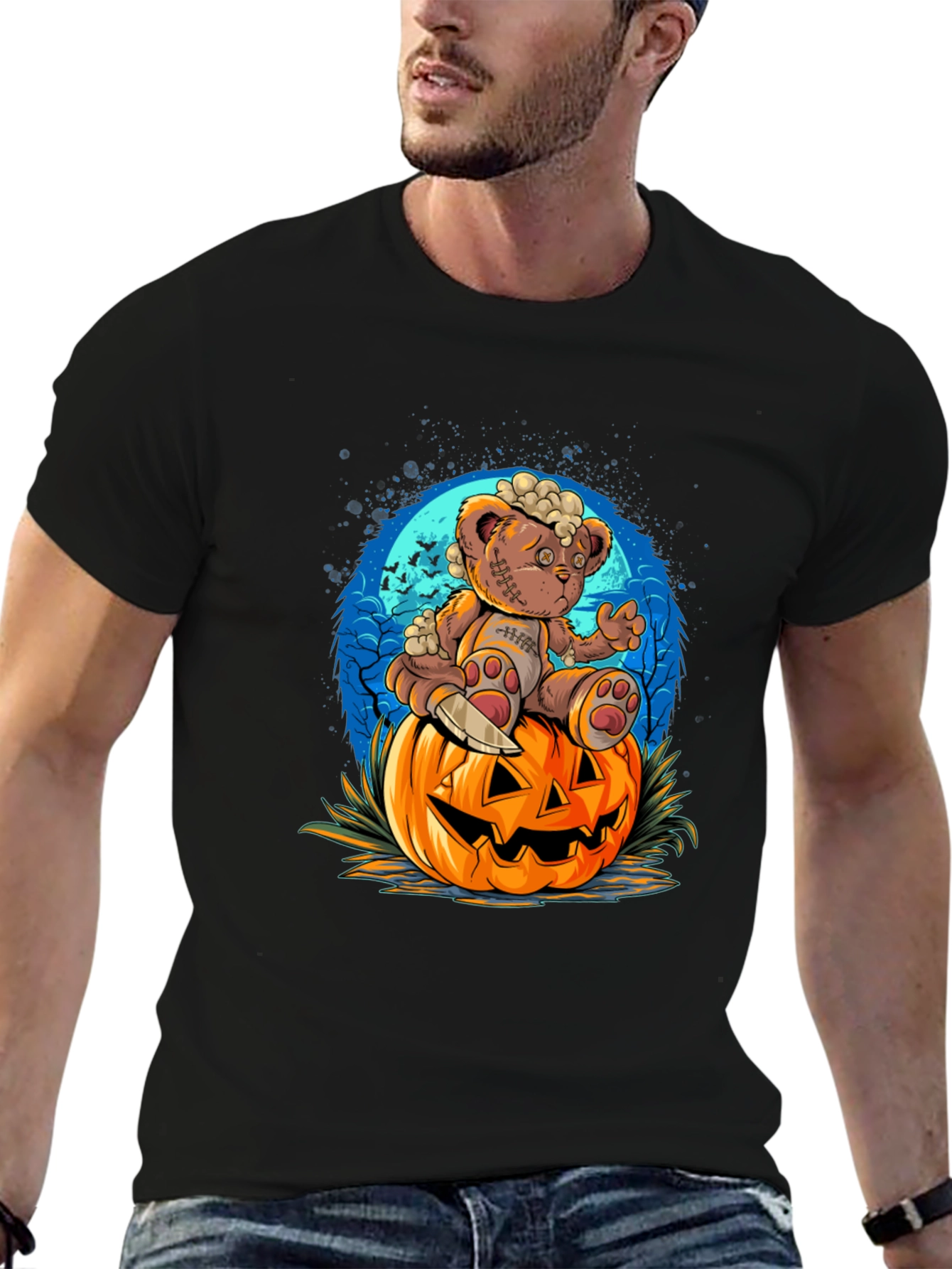 Halloween Teddy Bear Pumpkin T-Shirt