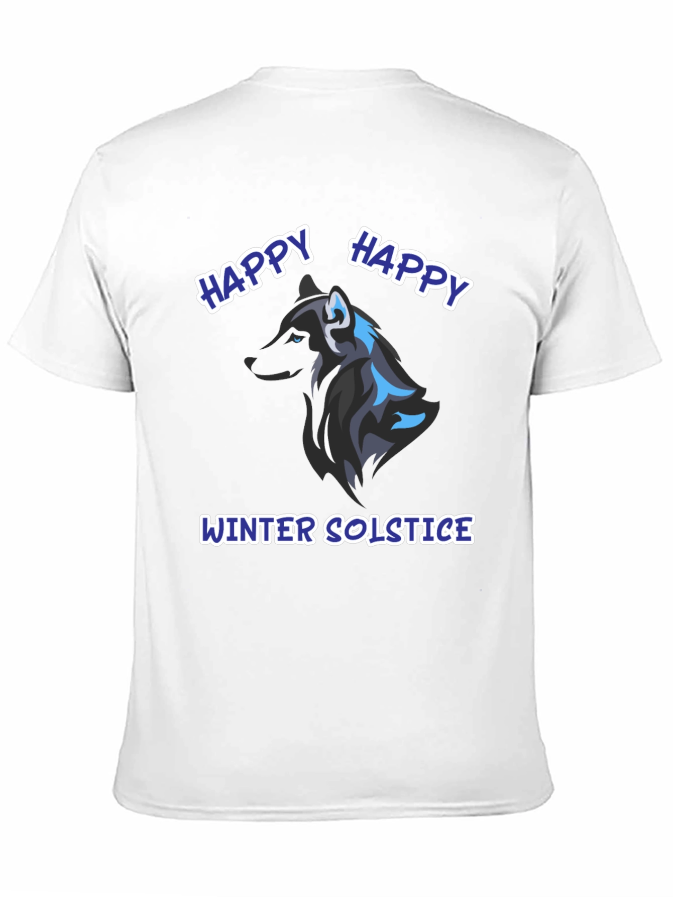 Happy Winter Solstice Wolf Graphic Tee - Black