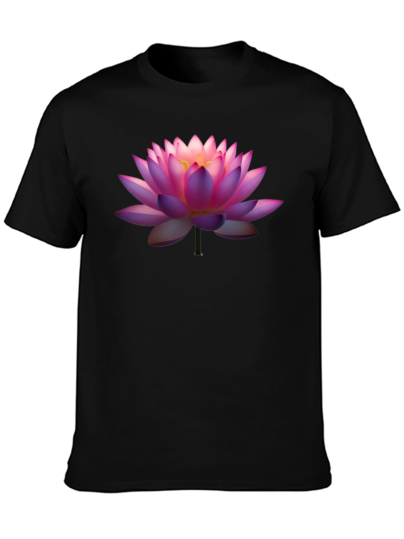 Lotus Flower Graphic T-Shirt - Black