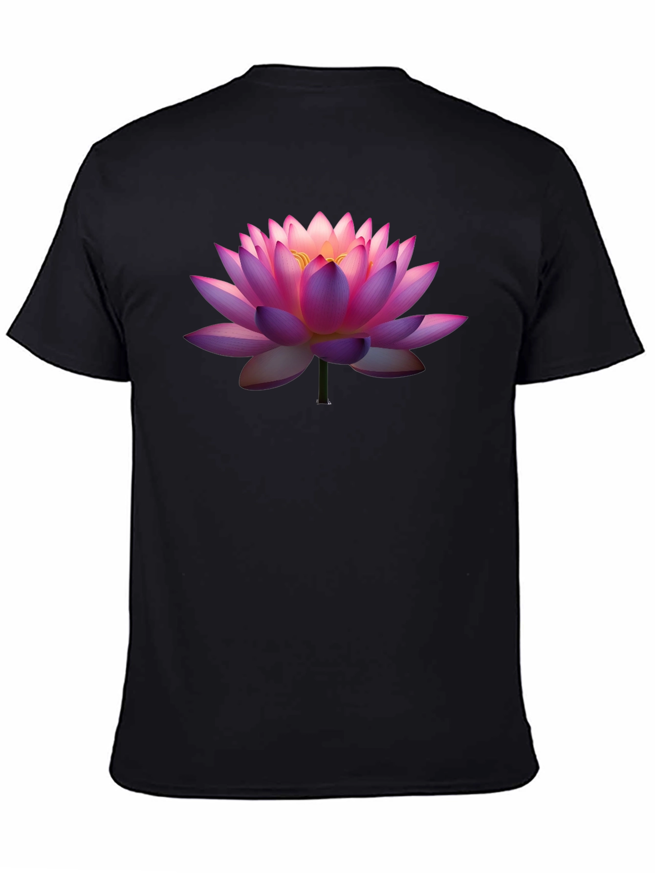 Lotus Flower Graphic T-Shirt - Black