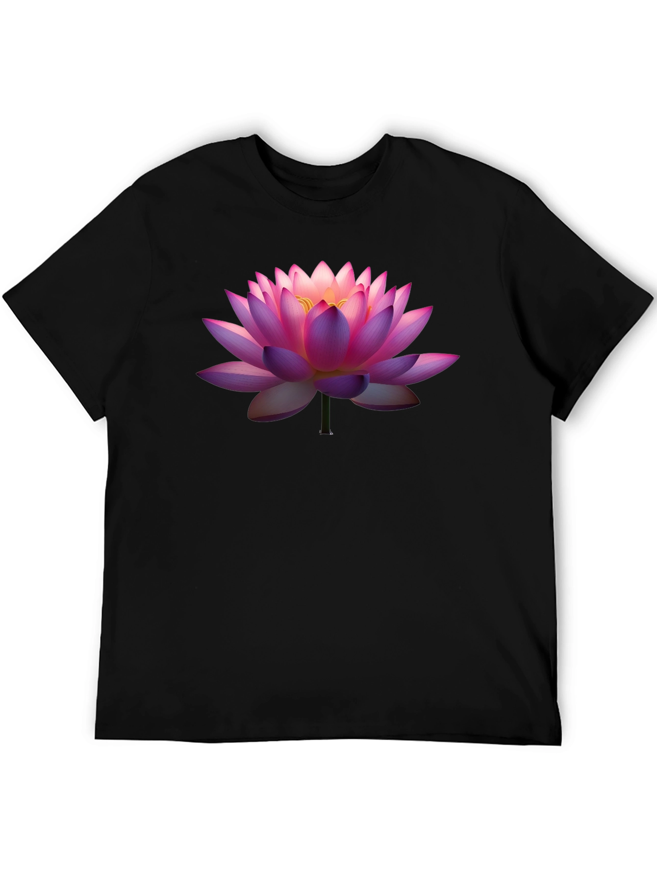 Lotus Flower Graphic T-Shirt - Black