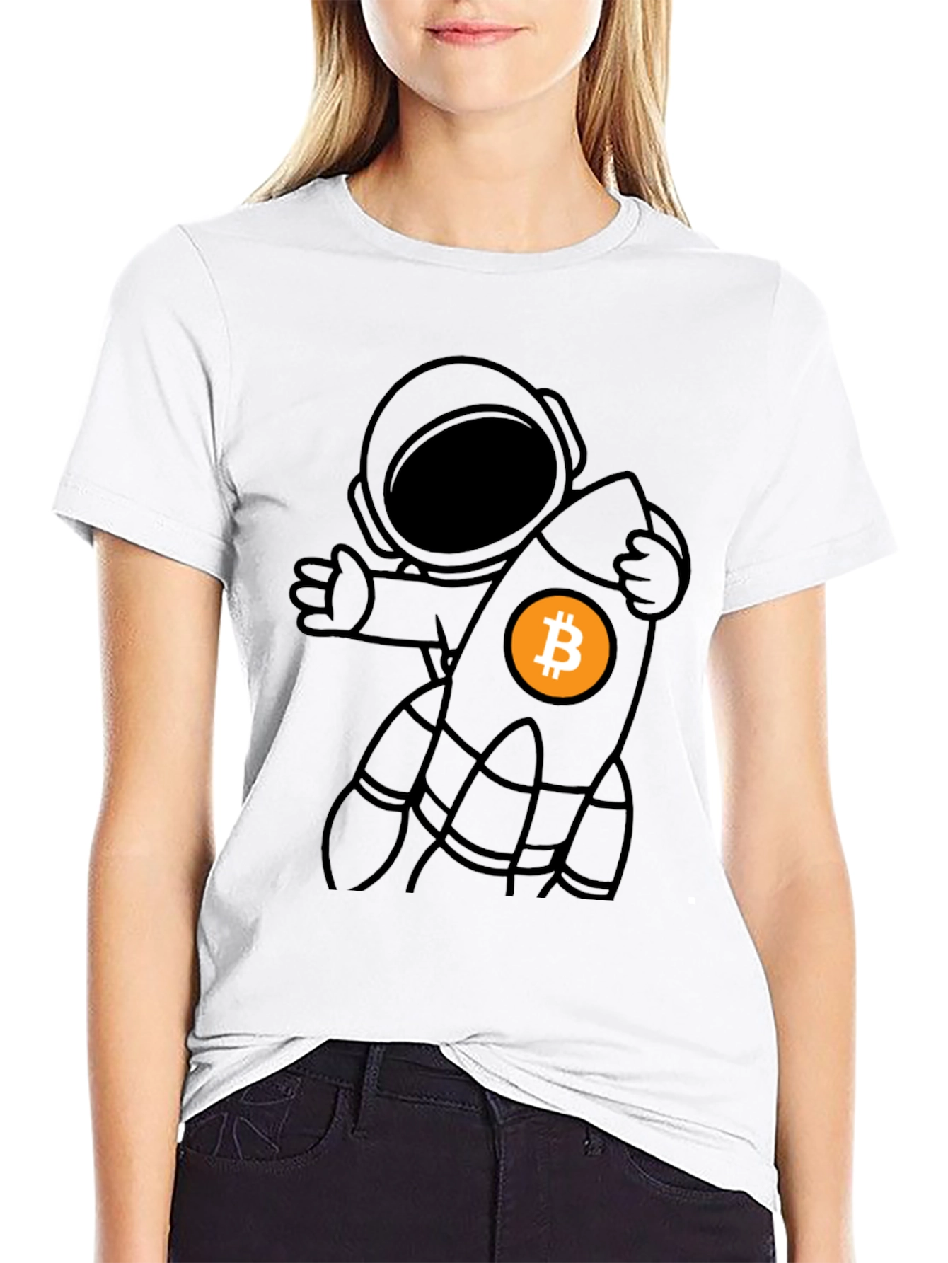 Bitcoin Astronaut T-Shirt - Crypto Rocket Tee