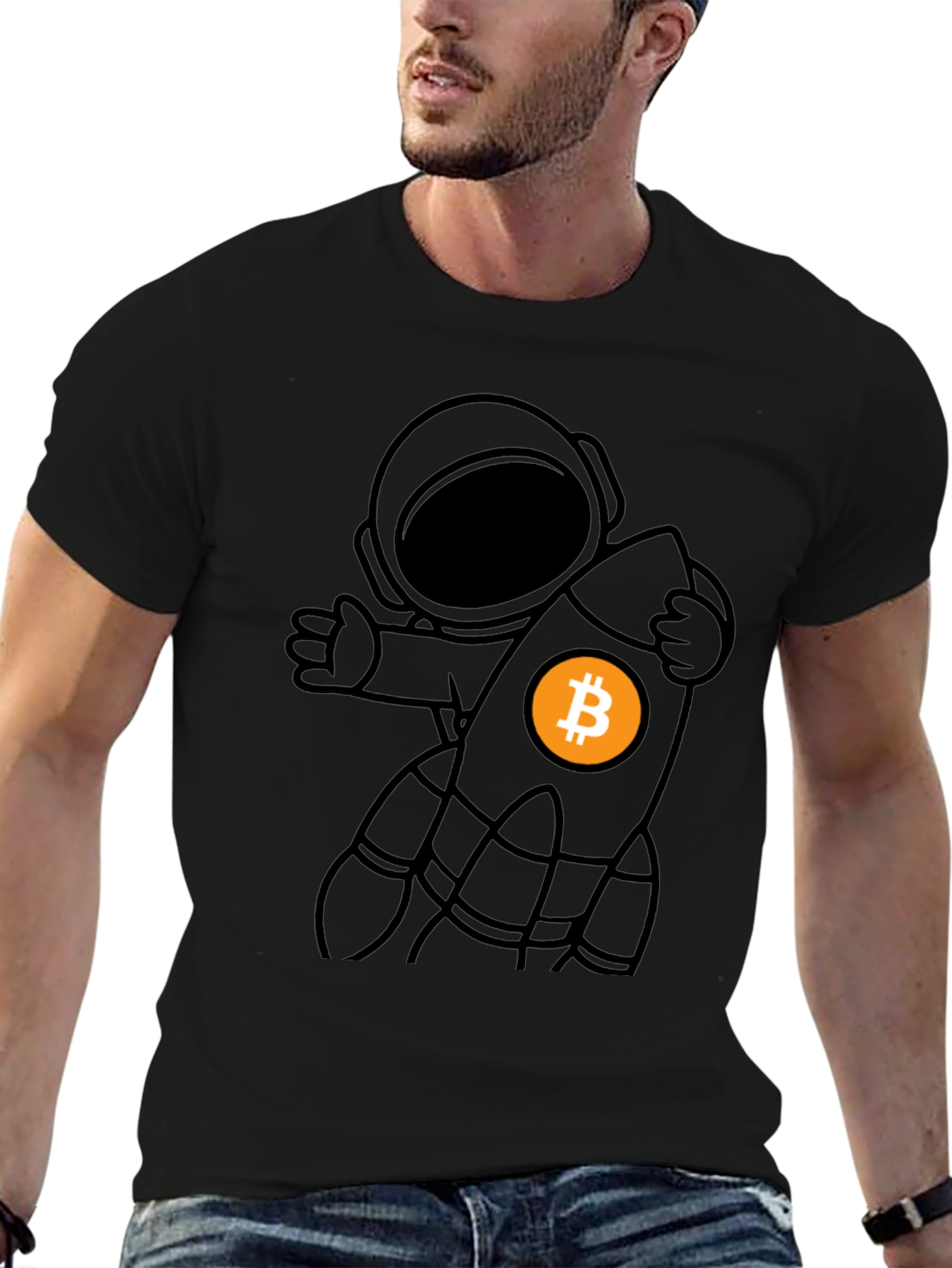 Bitcoin Astronaut T-Shirt - Crypto Rocket Tee