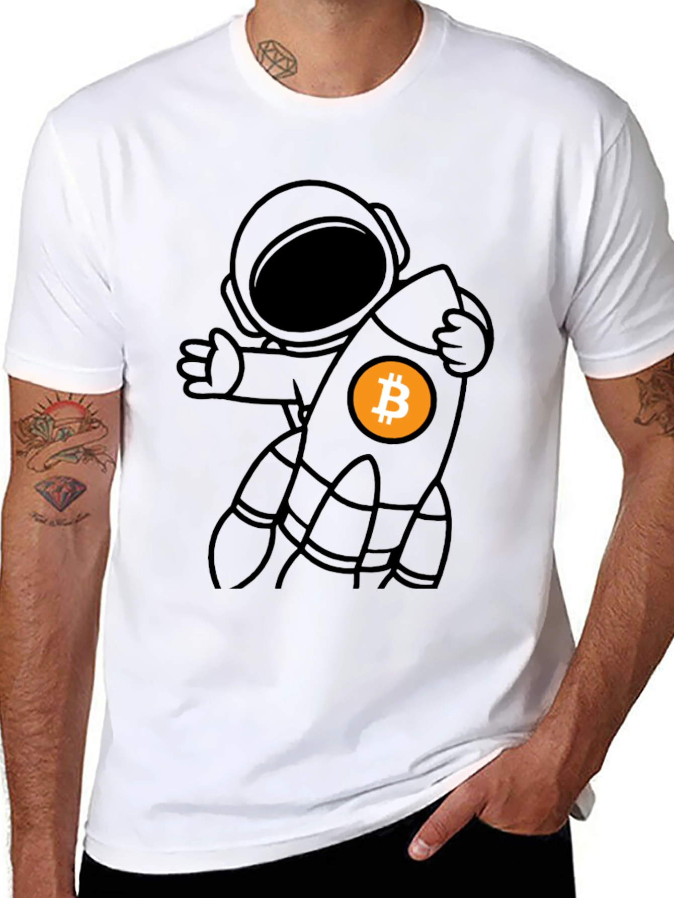 Bitcoin Astronaut T-Shirt - Crypto Rocket Tee