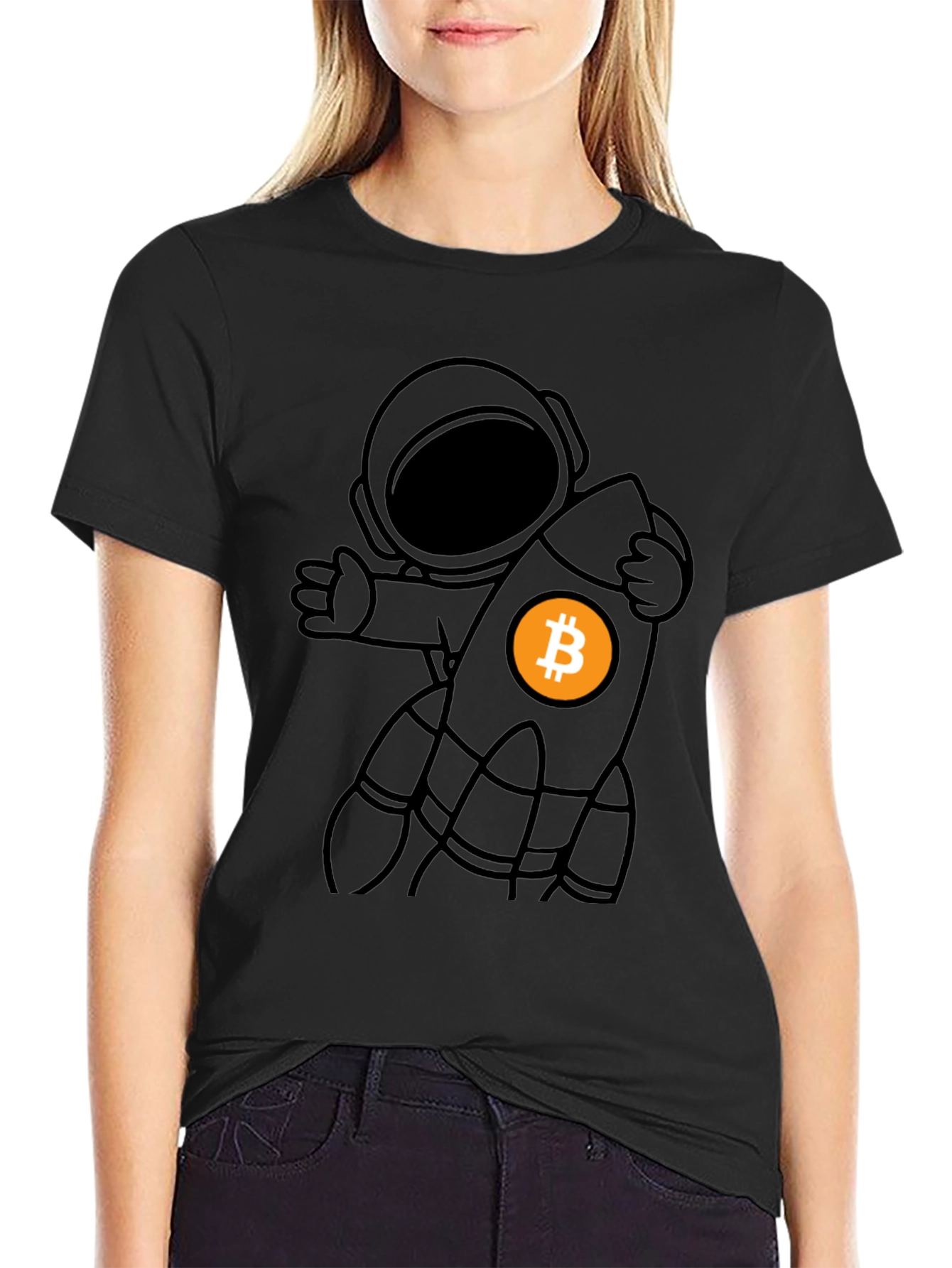Bitcoin Astronaut T-Shirt - Crypto Rocket Tee