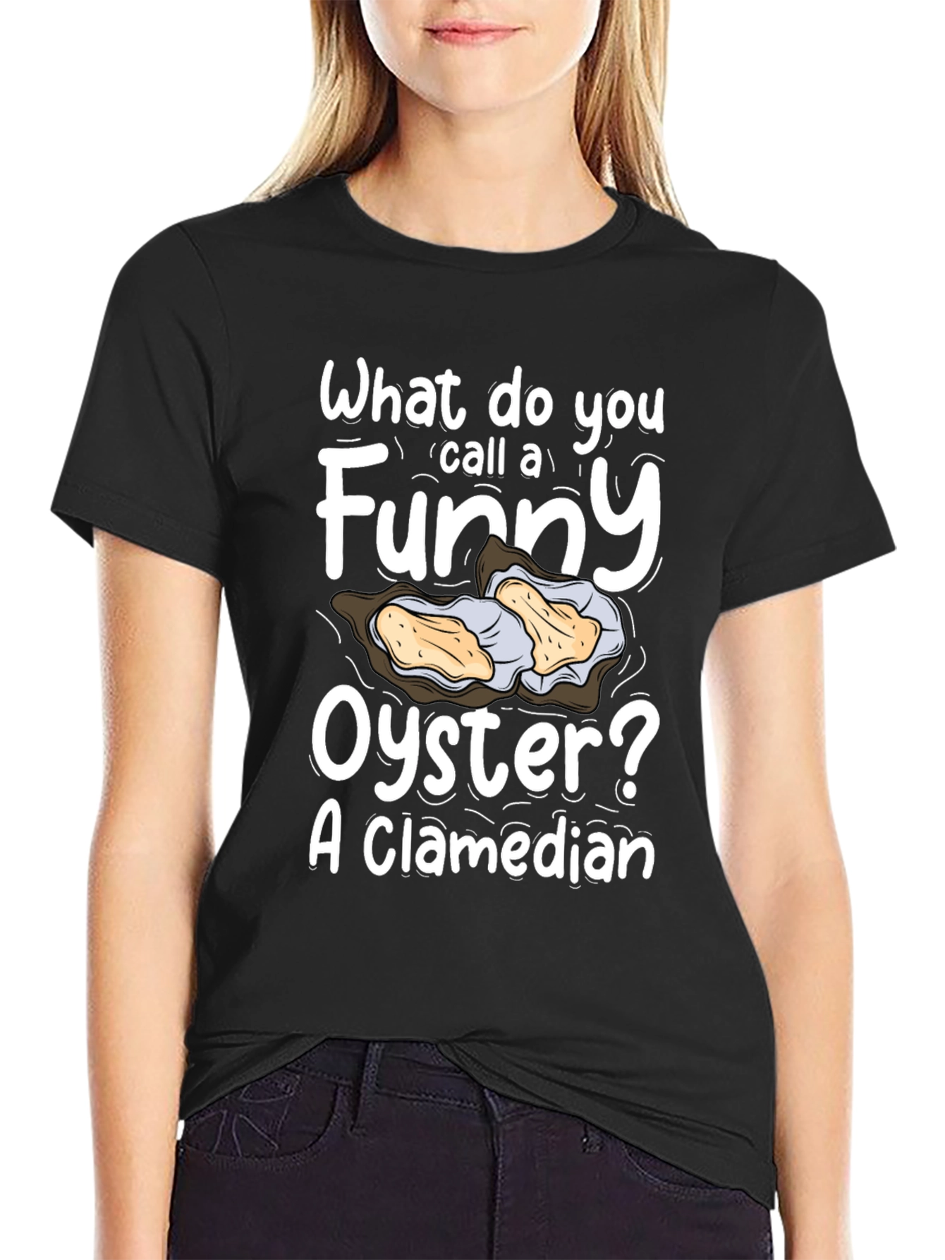 Funny Oyster Pun T-Shirt - A Clamedian