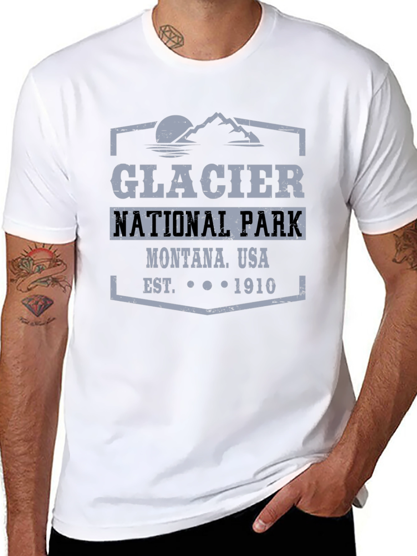 Glacier National Park Montana USA Black T-Shirt