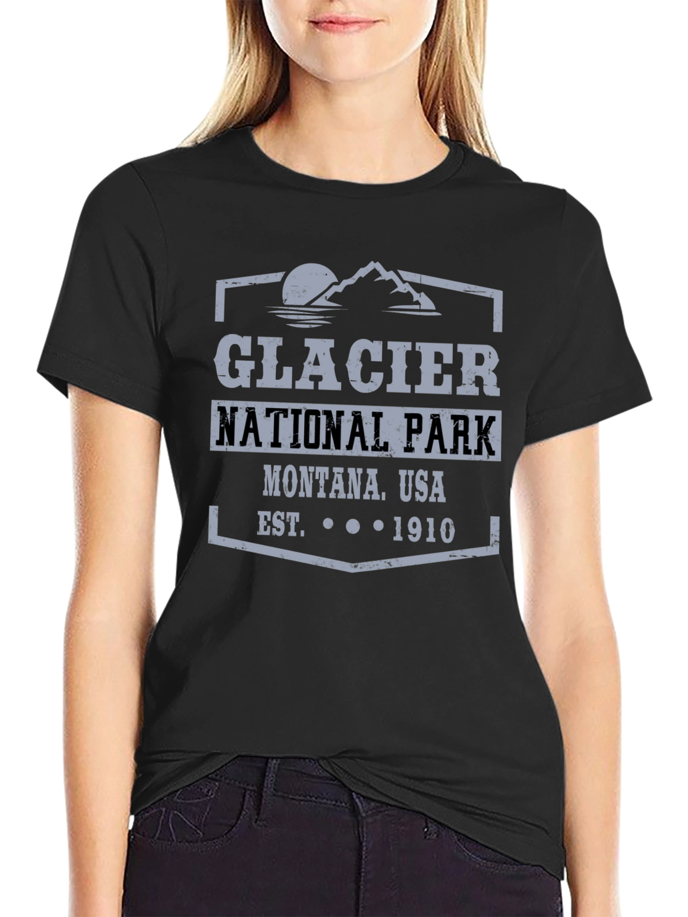 Glacier National Park Montana USA Black T-Shirt