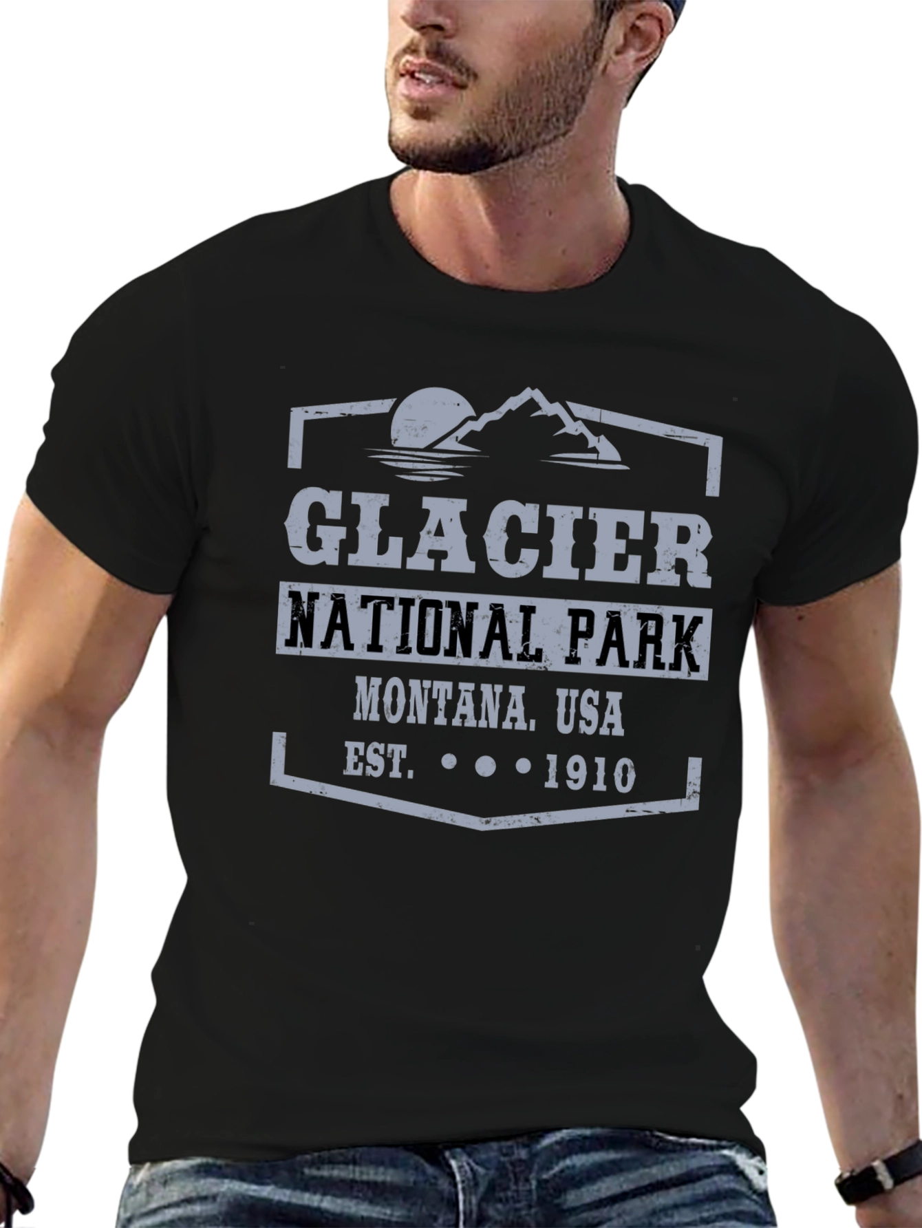 Glacier National Park Montana USA Black T-Shirt