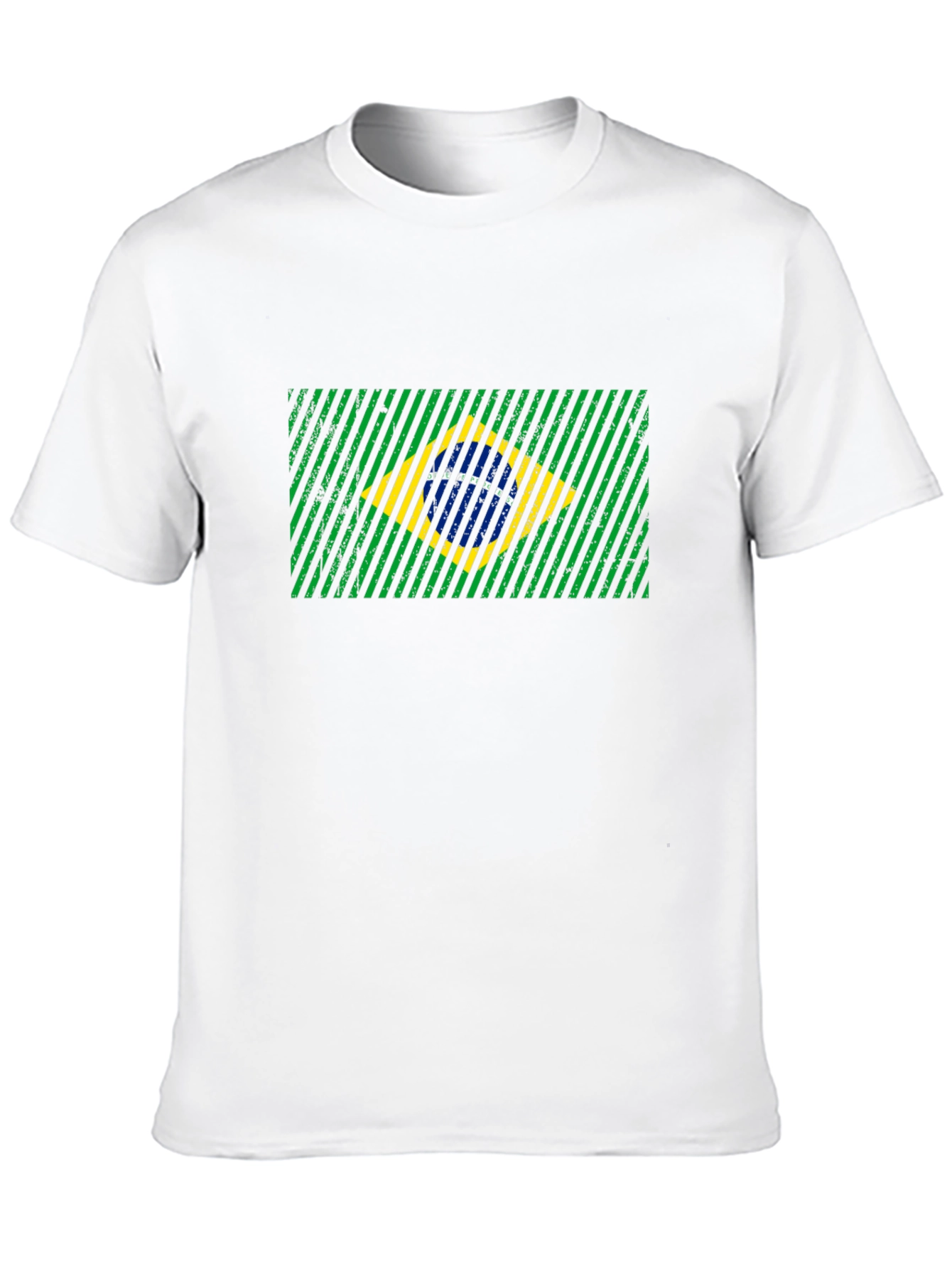 Brazil Flag Graphic Print Mens Black T-Shirt