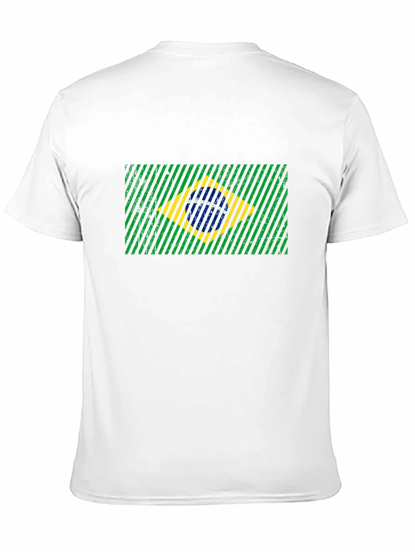 Brazil Flag Graphic Print Mens Black T-Shirt