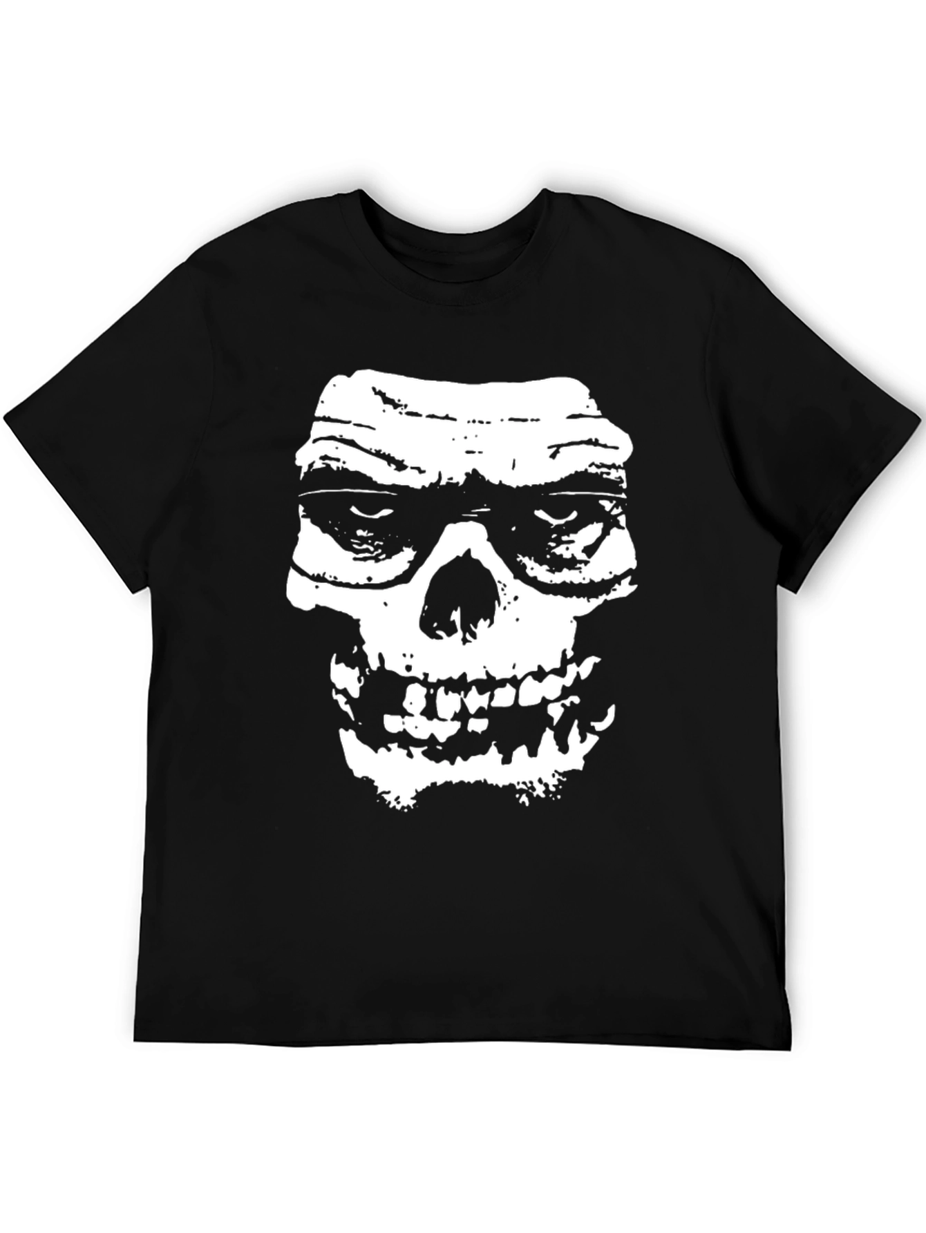 Grim Reaper Skull Graphic Print T-Shirt - Black