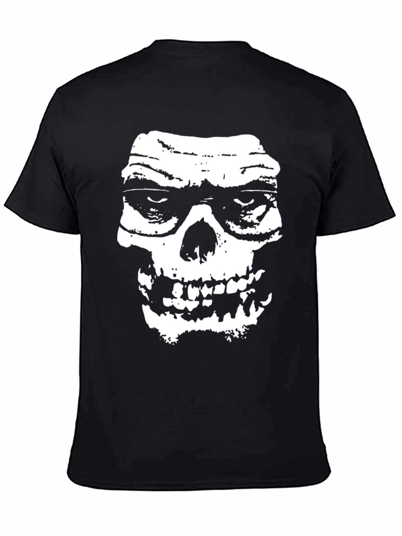 Grim Reaper Skull Graphic Print T-Shirt - Black