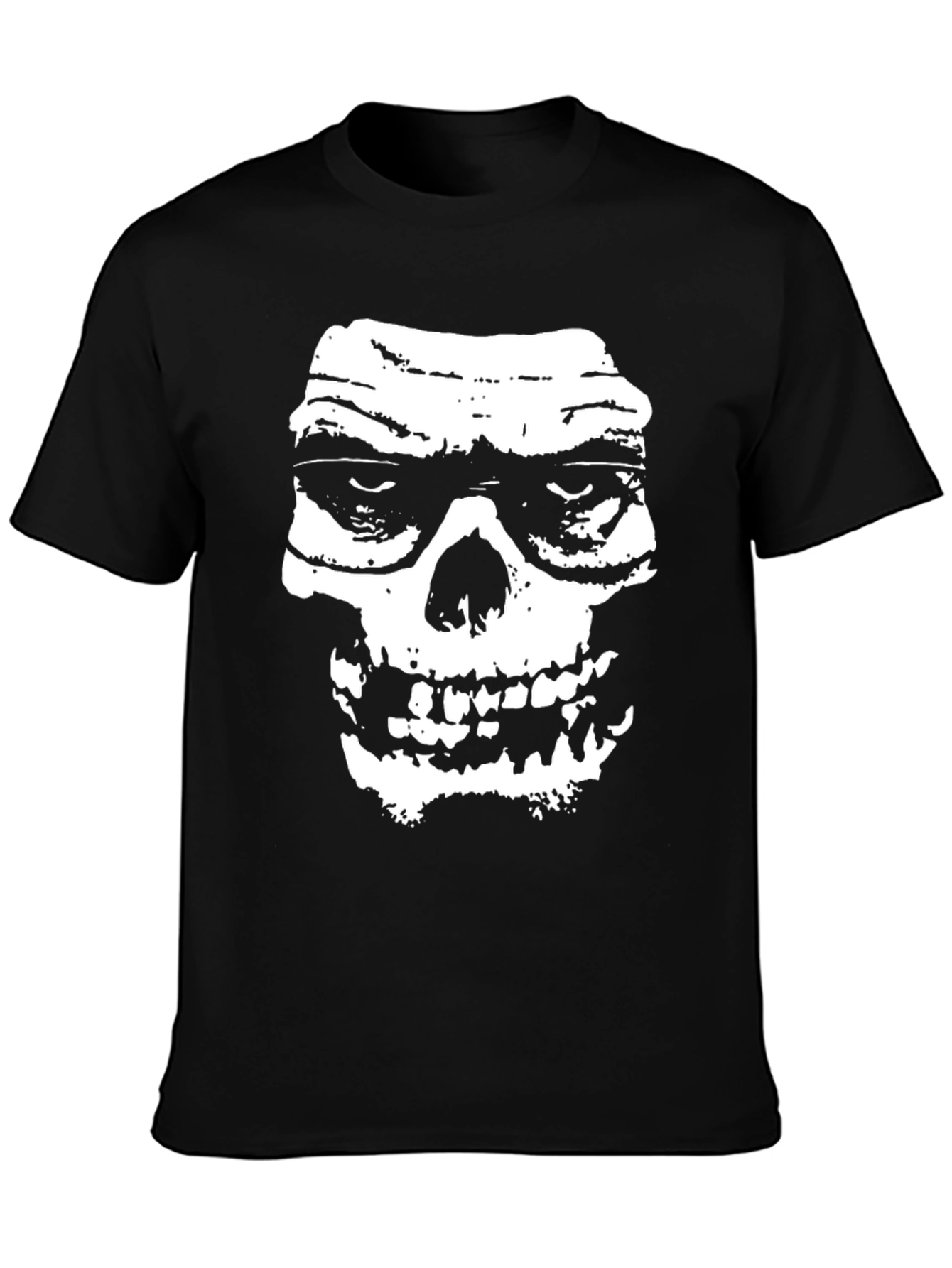 Grim Reaper Skull Graphic Print T-Shirt - Black