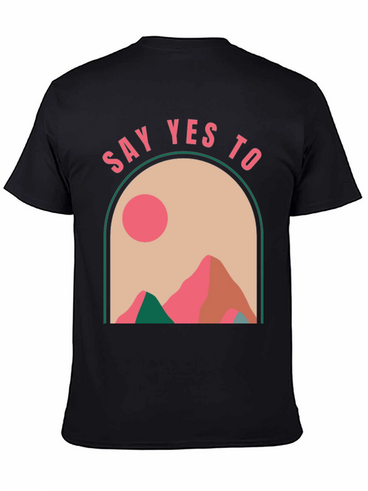 Say Yes to Adventure Black Graphic Tee