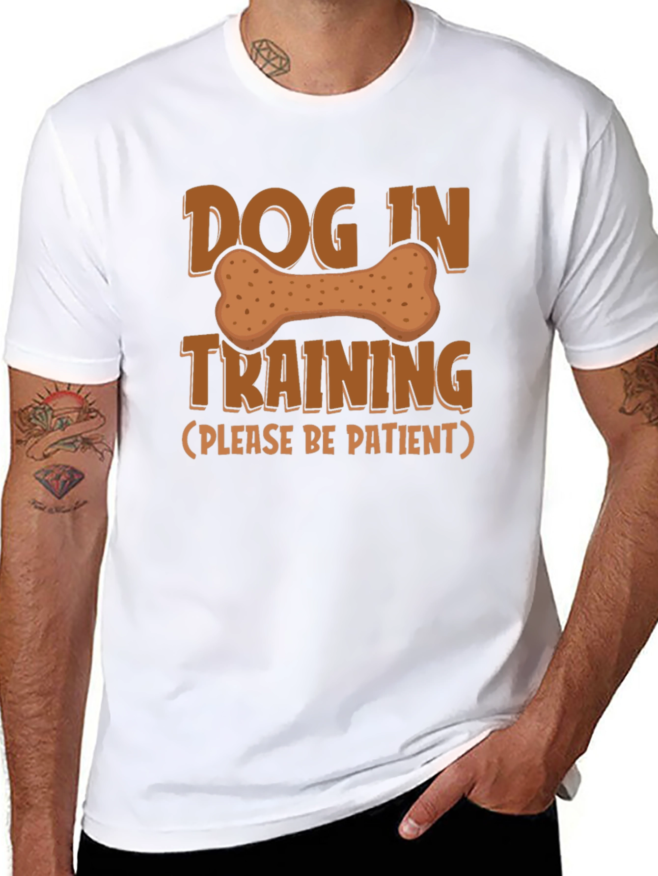 Dog In Training T-Shirt - Black Cotton Blend