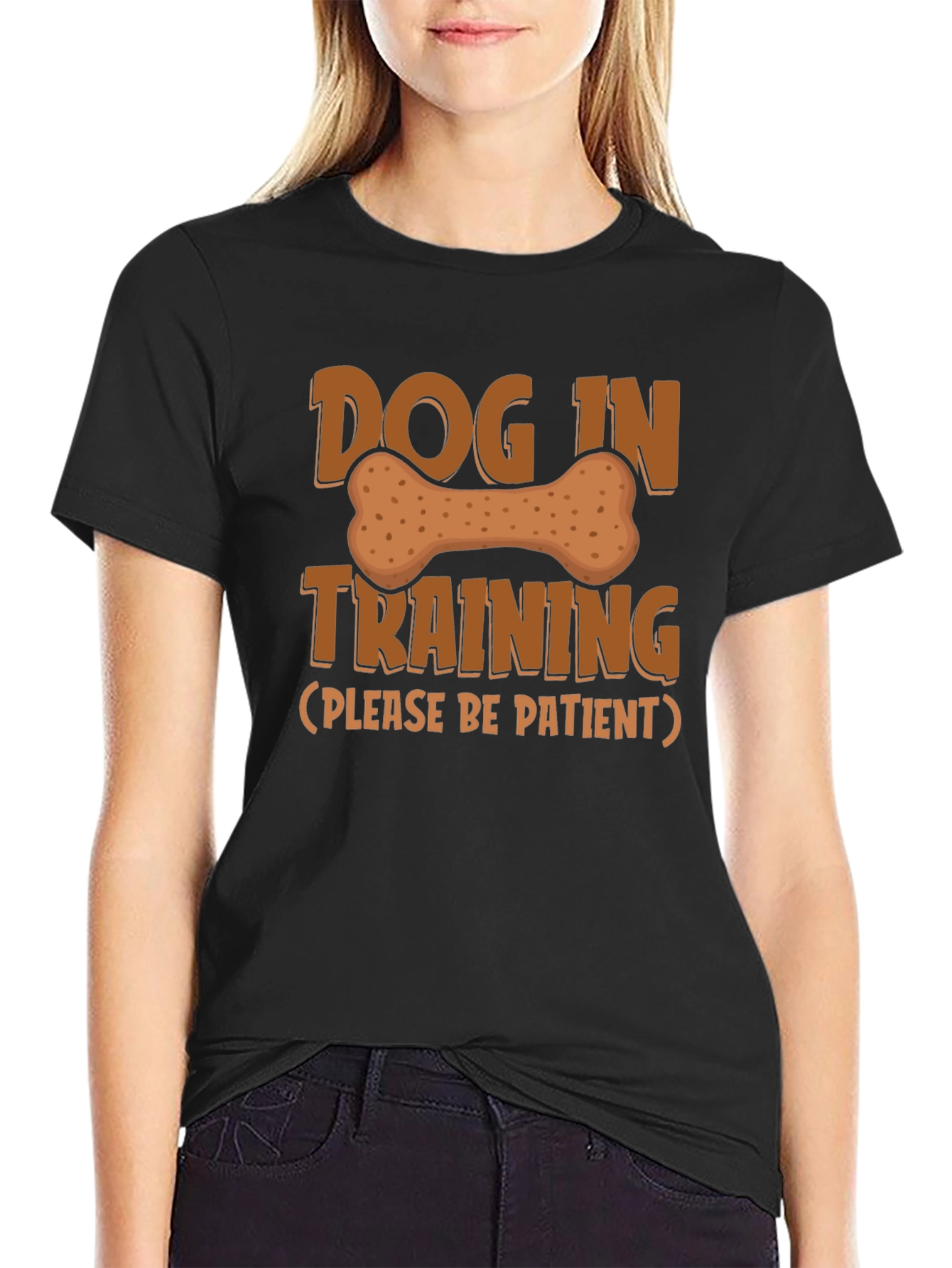Dog In Training T-Shirt - Black Cotton Blend