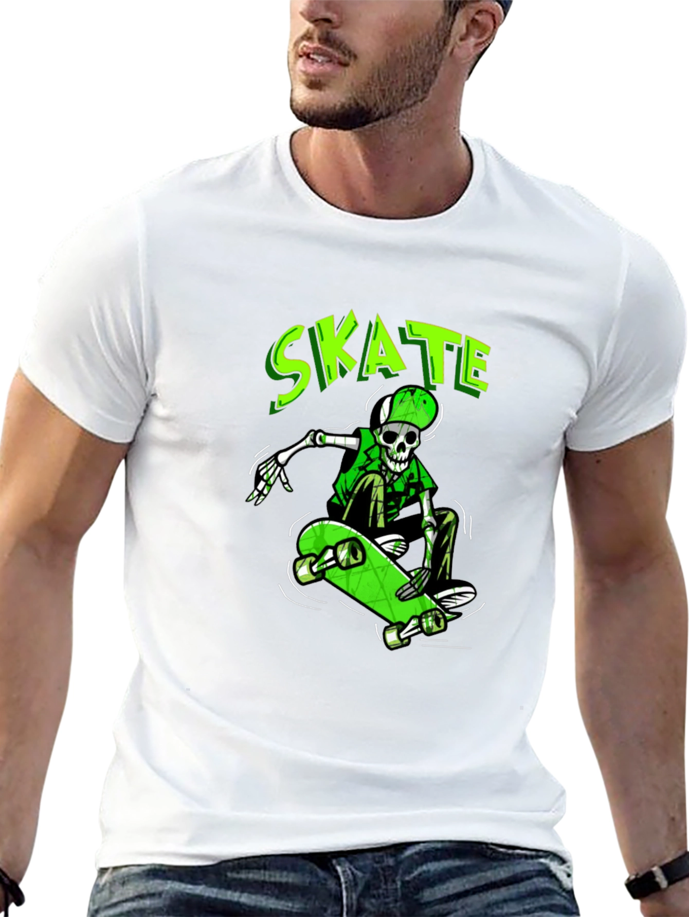 Skate Skeleton Graphic Tee - Cool & Unique Design