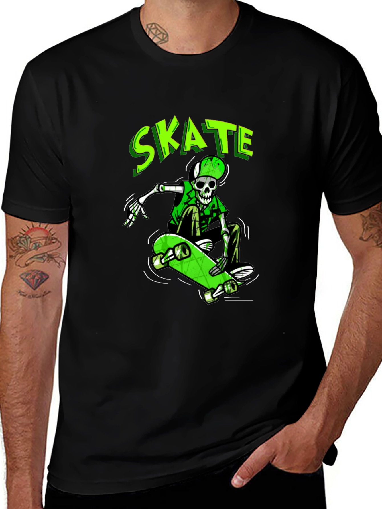 Skate Skeleton Graphic Tee - Cool & Unique Design