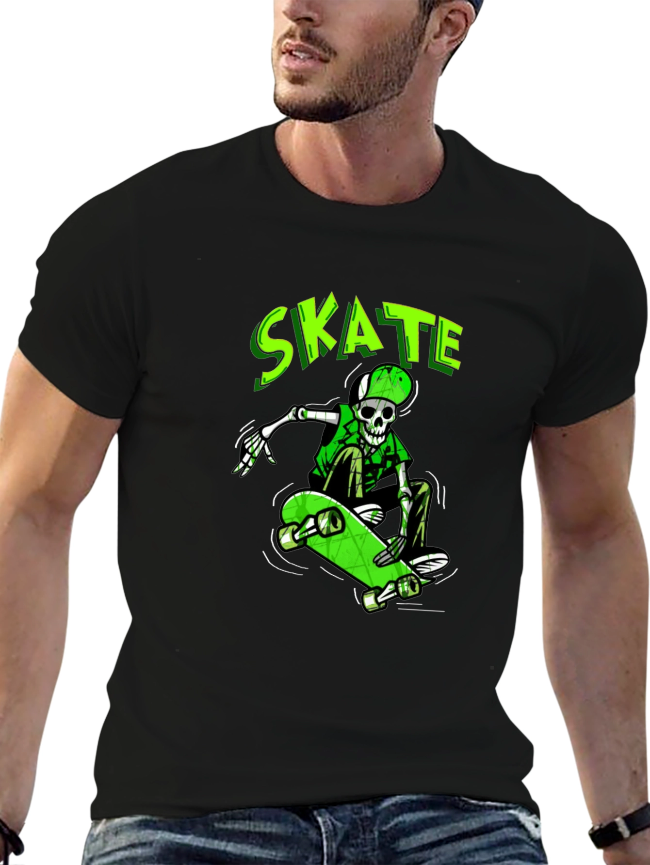 Skate Skeleton Graphic Tee - Cool & Unique Design