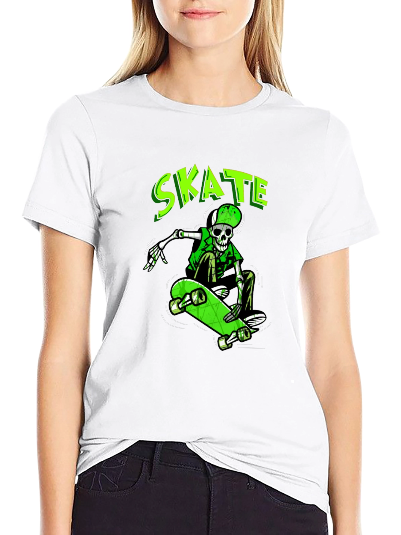 Skate Skeleton Graphic Tee - Cool & Unique Design