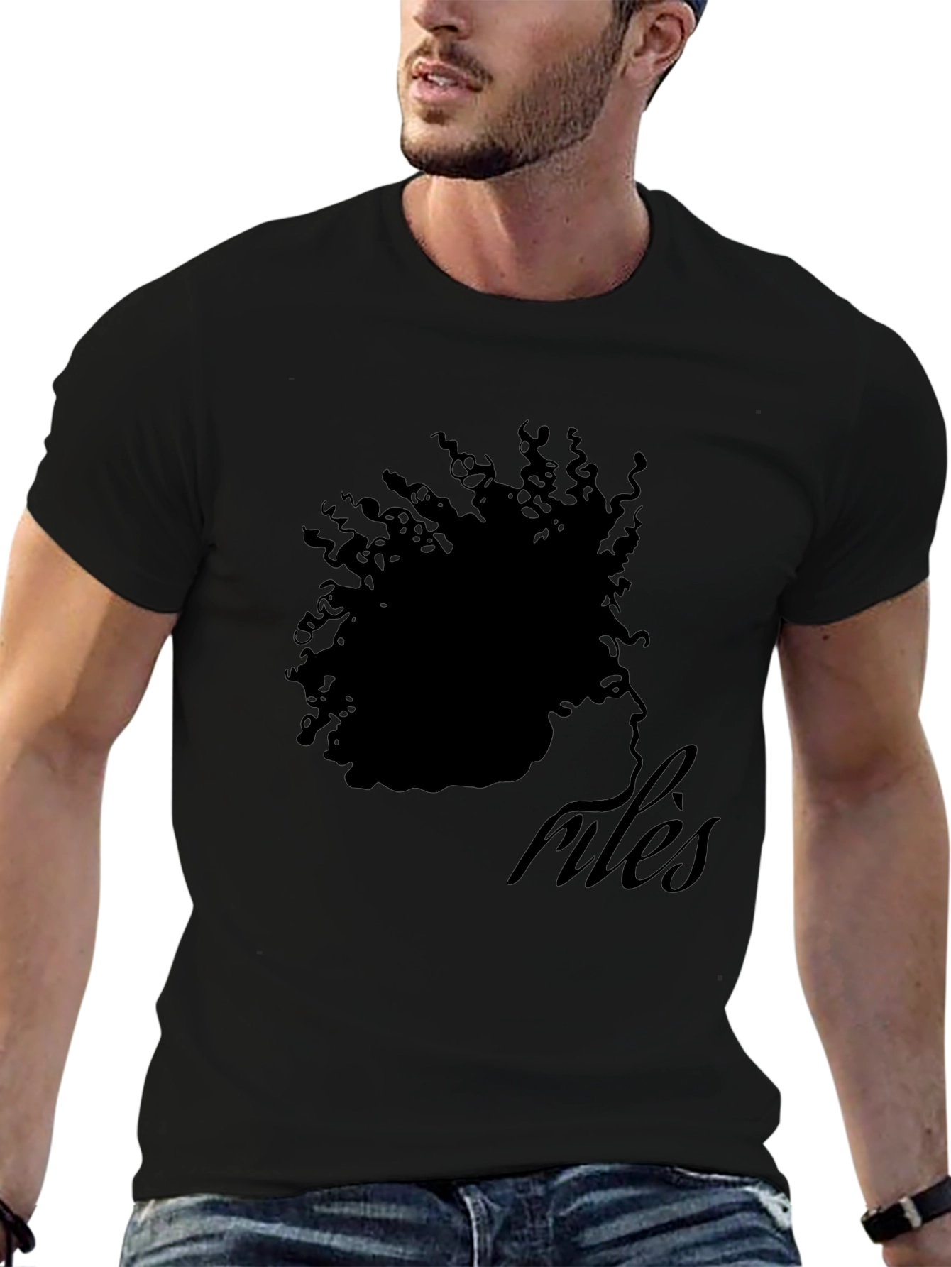 Stylish Black Rules Graphic T-Shirt