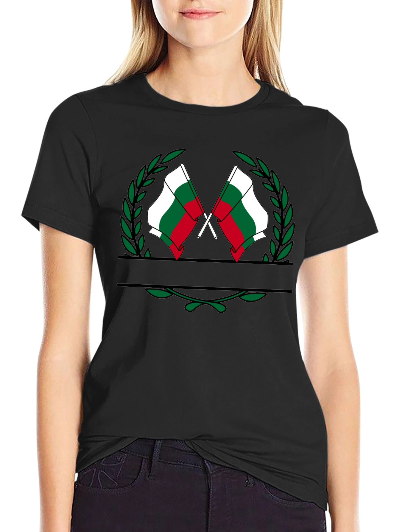 Bulgaria Flag Wreath Graphic T-Shirt