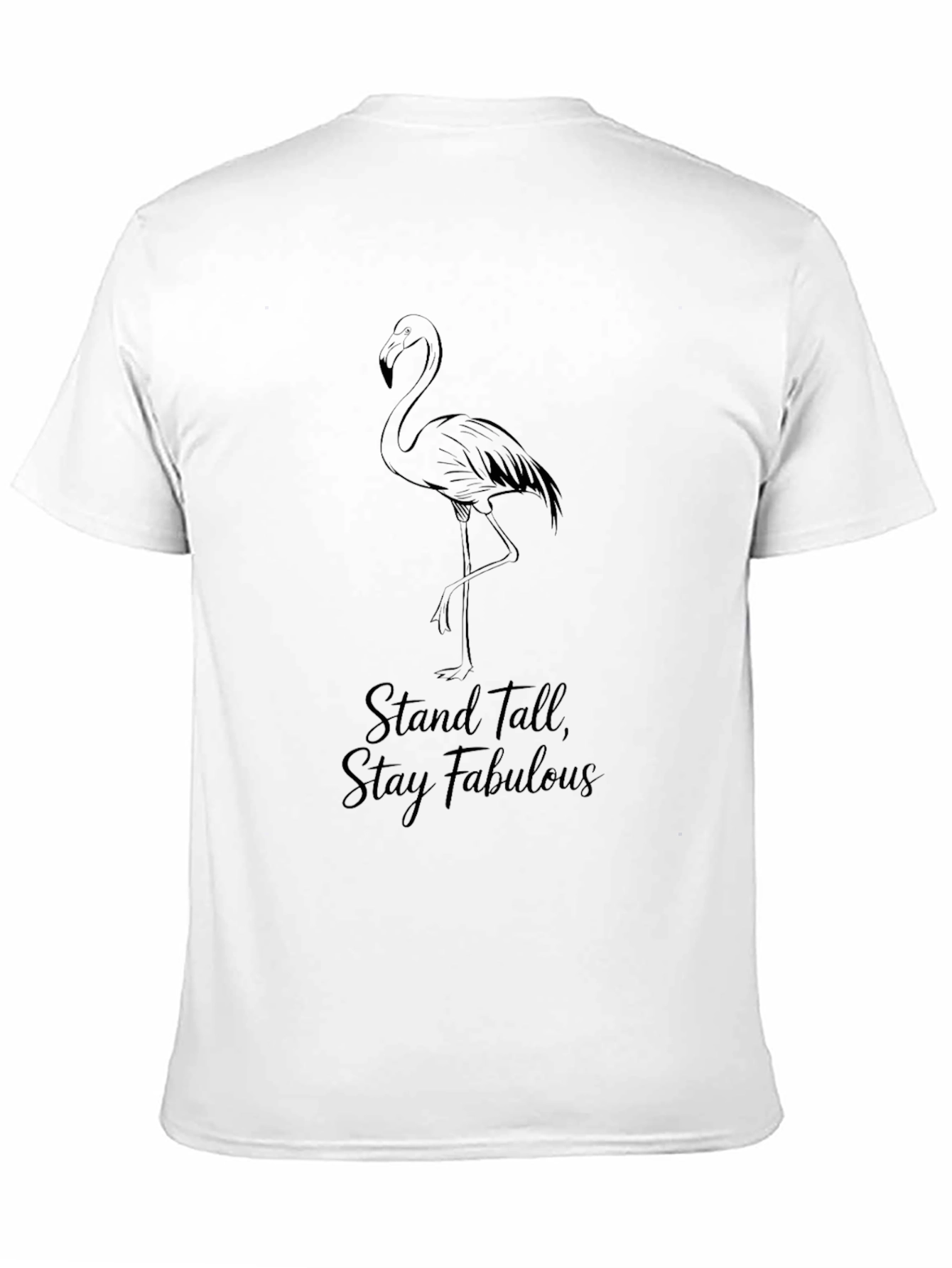 Stand Tall Flamingo Graphic Tee - Black Cotton Blend