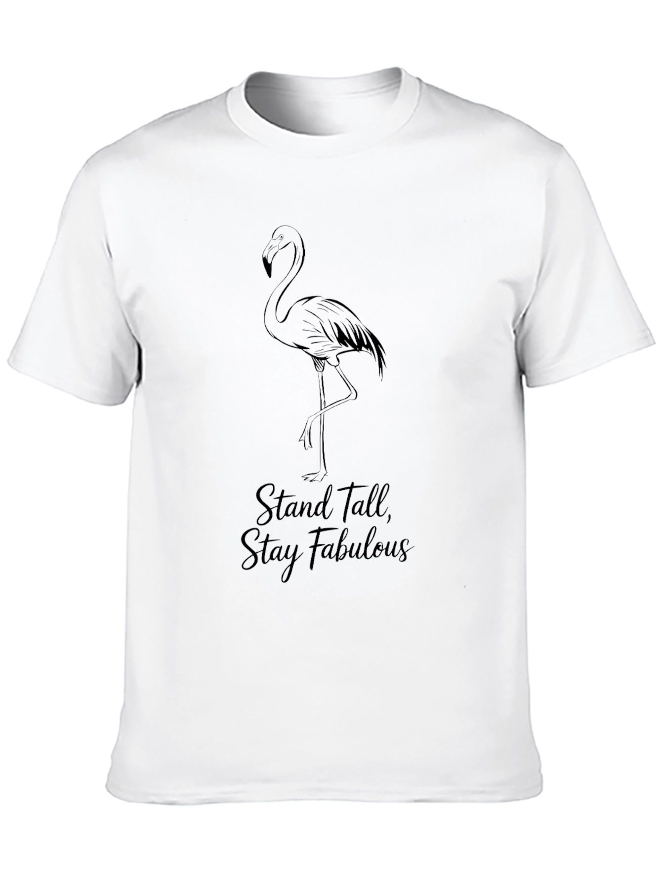 Stand Tall Flamingo Graphic Tee - Black Cotton Blend