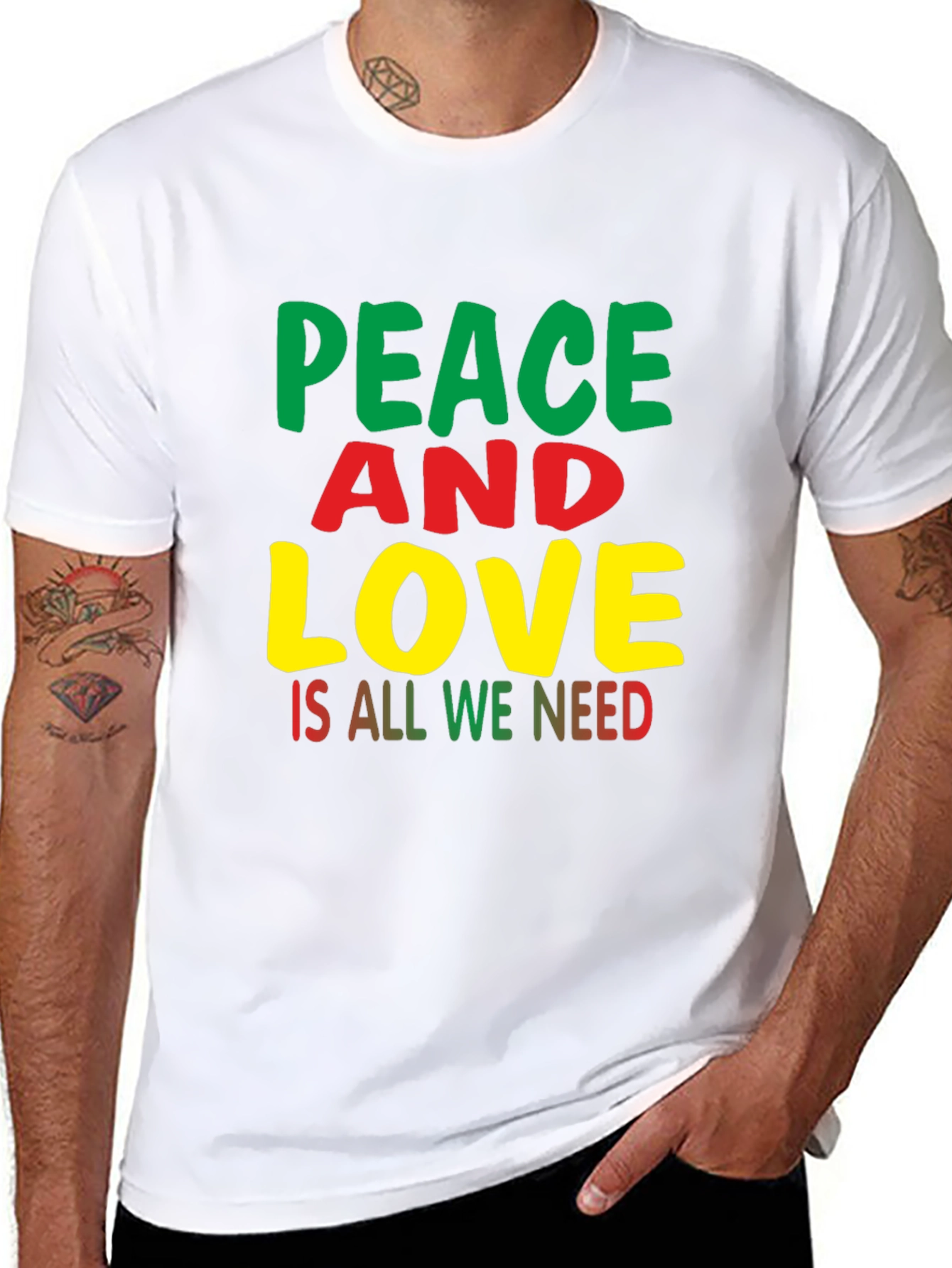 Peace and Love T-Shirt - Black Pride Apparel