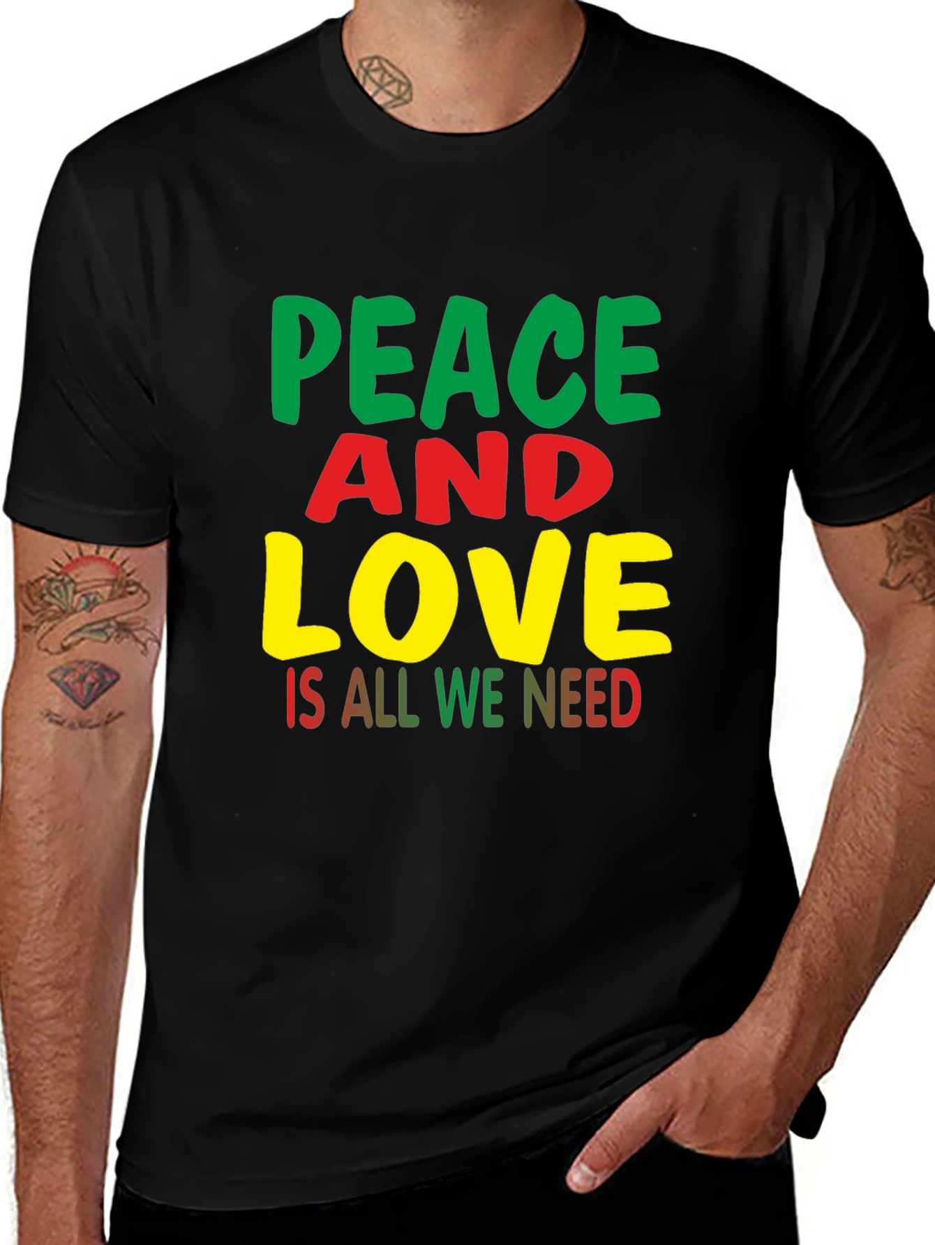 Peace and Love T-Shirt - Black Pride Apparel