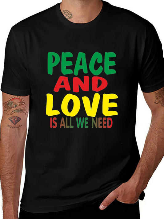 Peace and Love T-Shirt - Black Pride Apparel