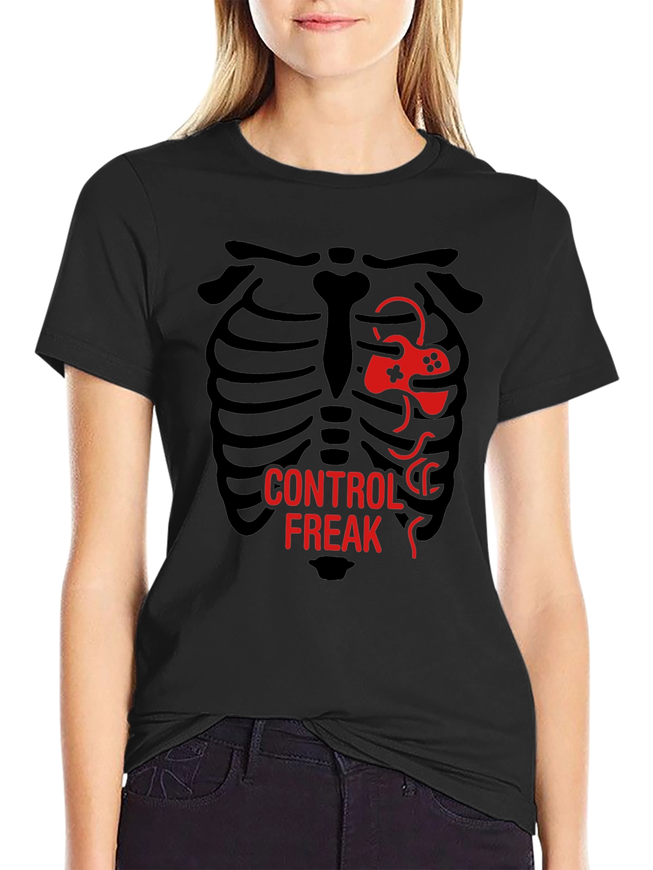 Control Freak T-Shirt - Gamer Skeleton