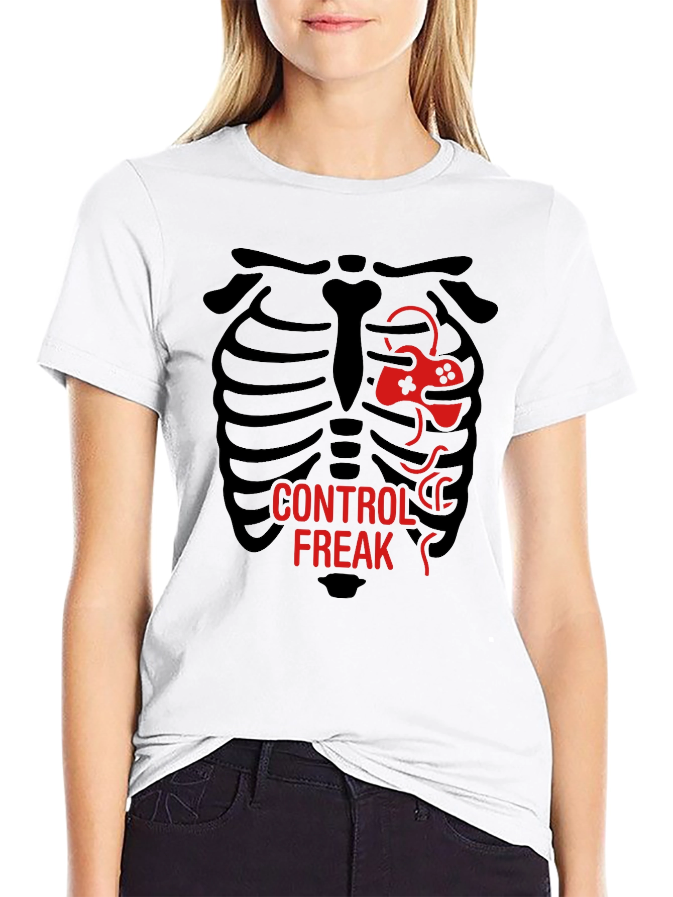 Control Freak T-Shirt - Gamer Skeleton