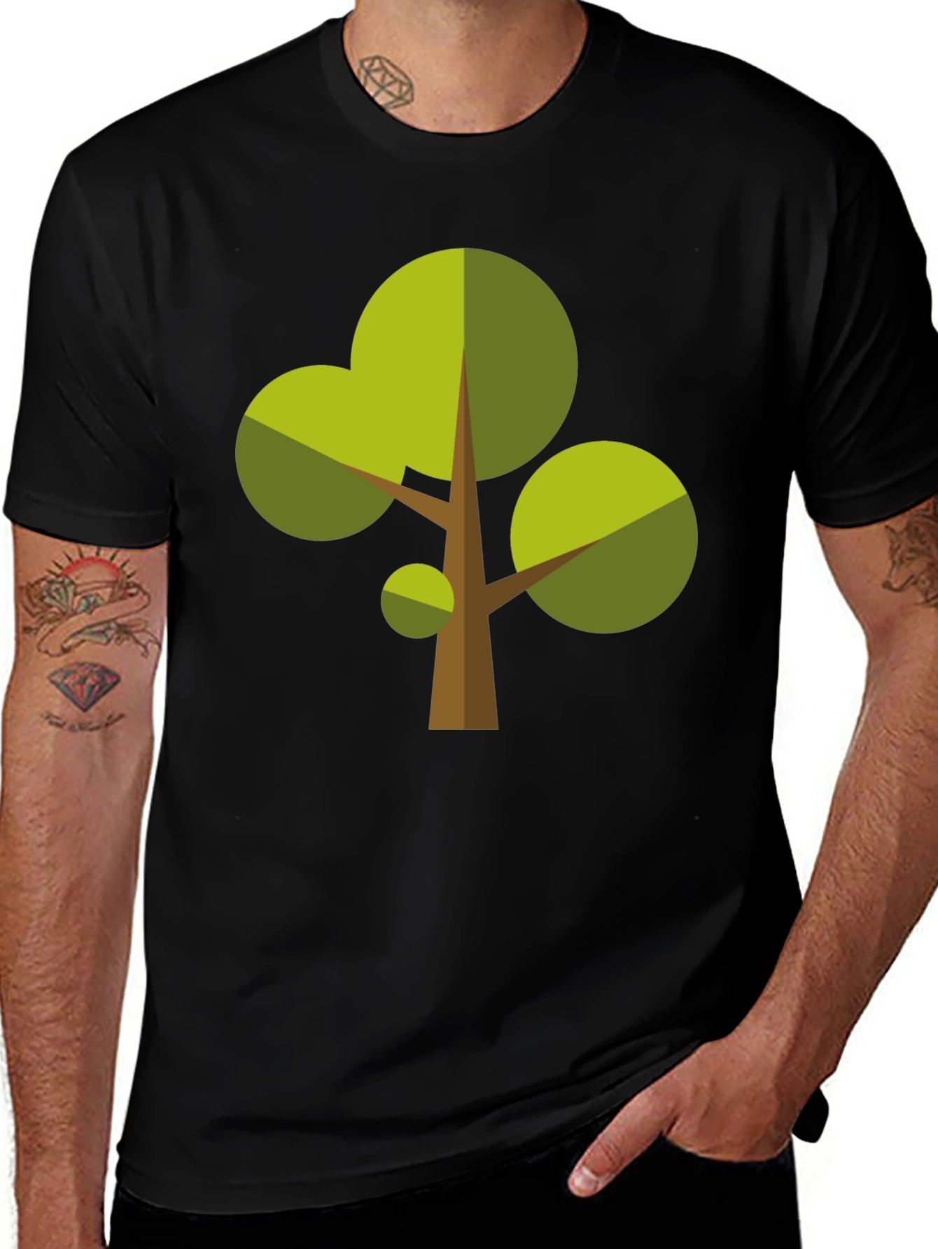 Geometric Tree Graphic T-Shirt