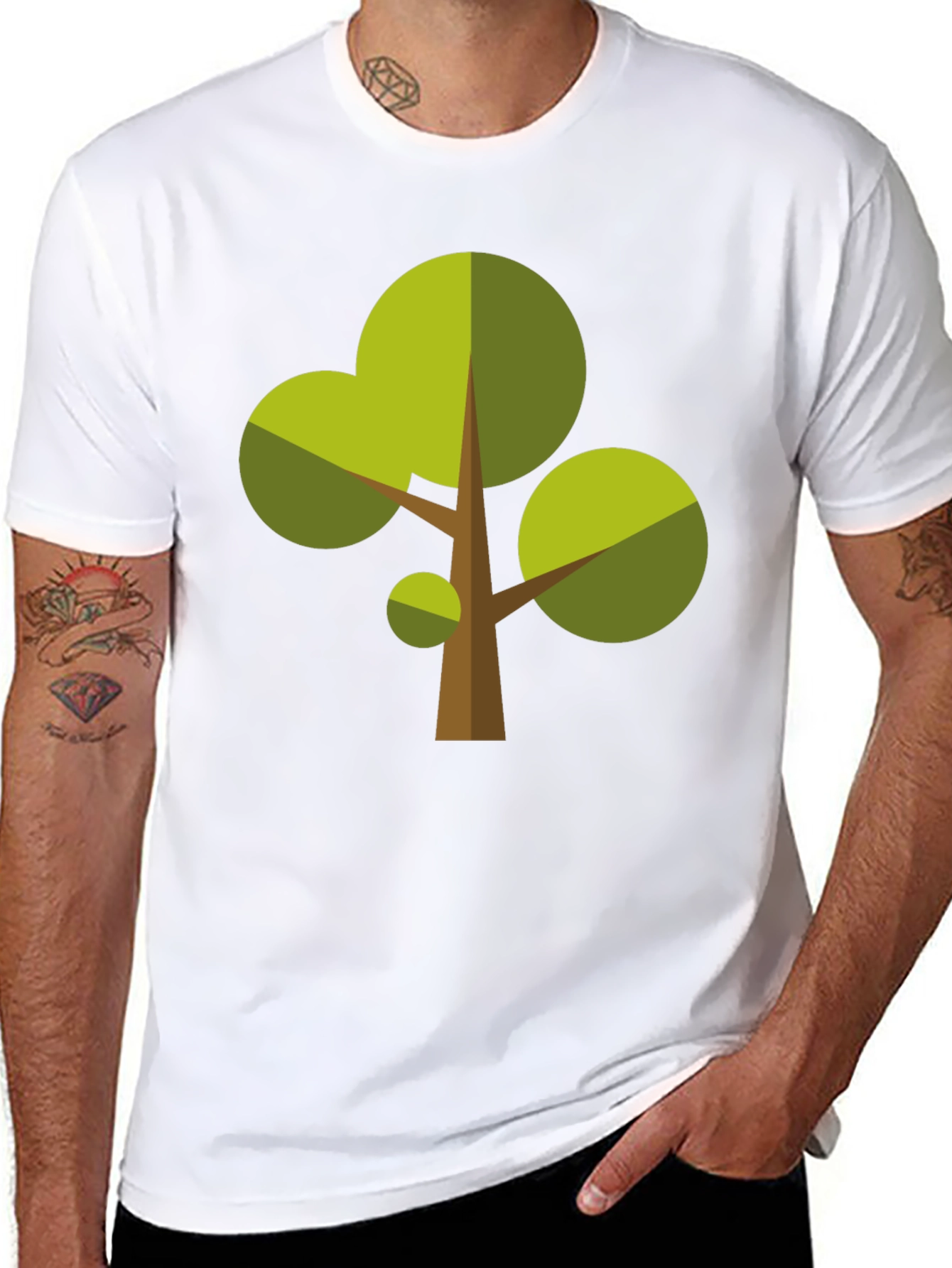 Geometric Tree Graphic T-Shirt