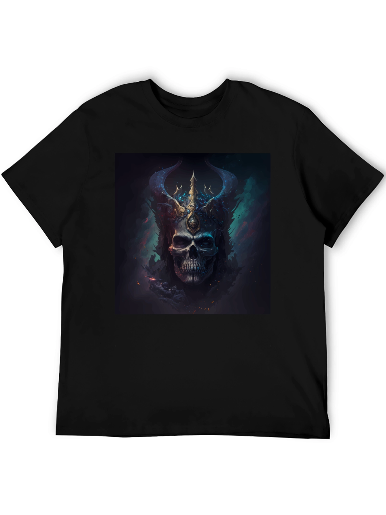 Skull King Graphic Tee - Dark Fantasy Style