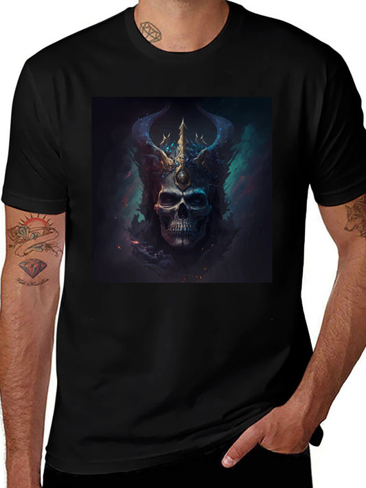 Skull King Graphic Tee - Dark Fantasy Style