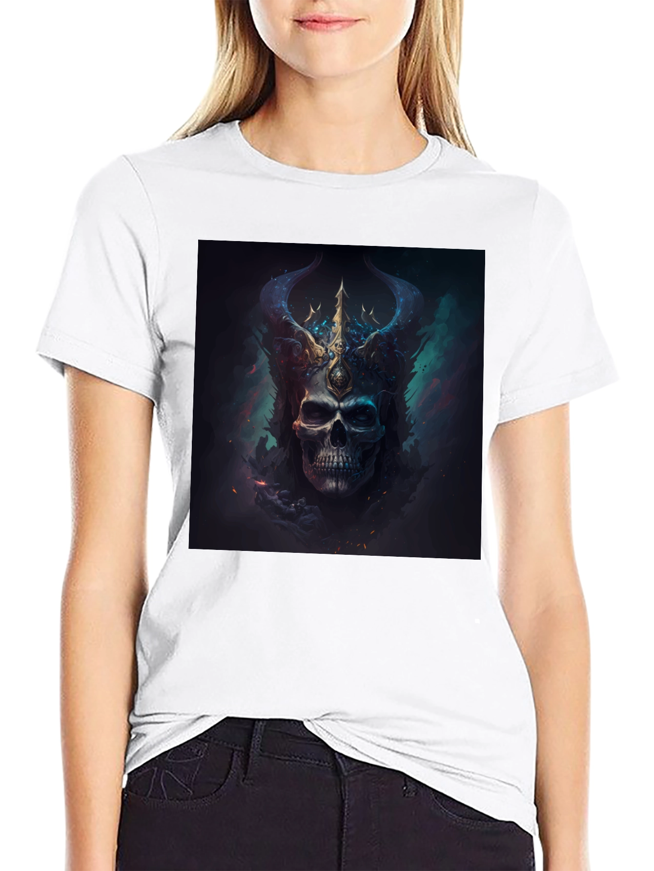 Skull King Graphic Tee - Dark Fantasy Style