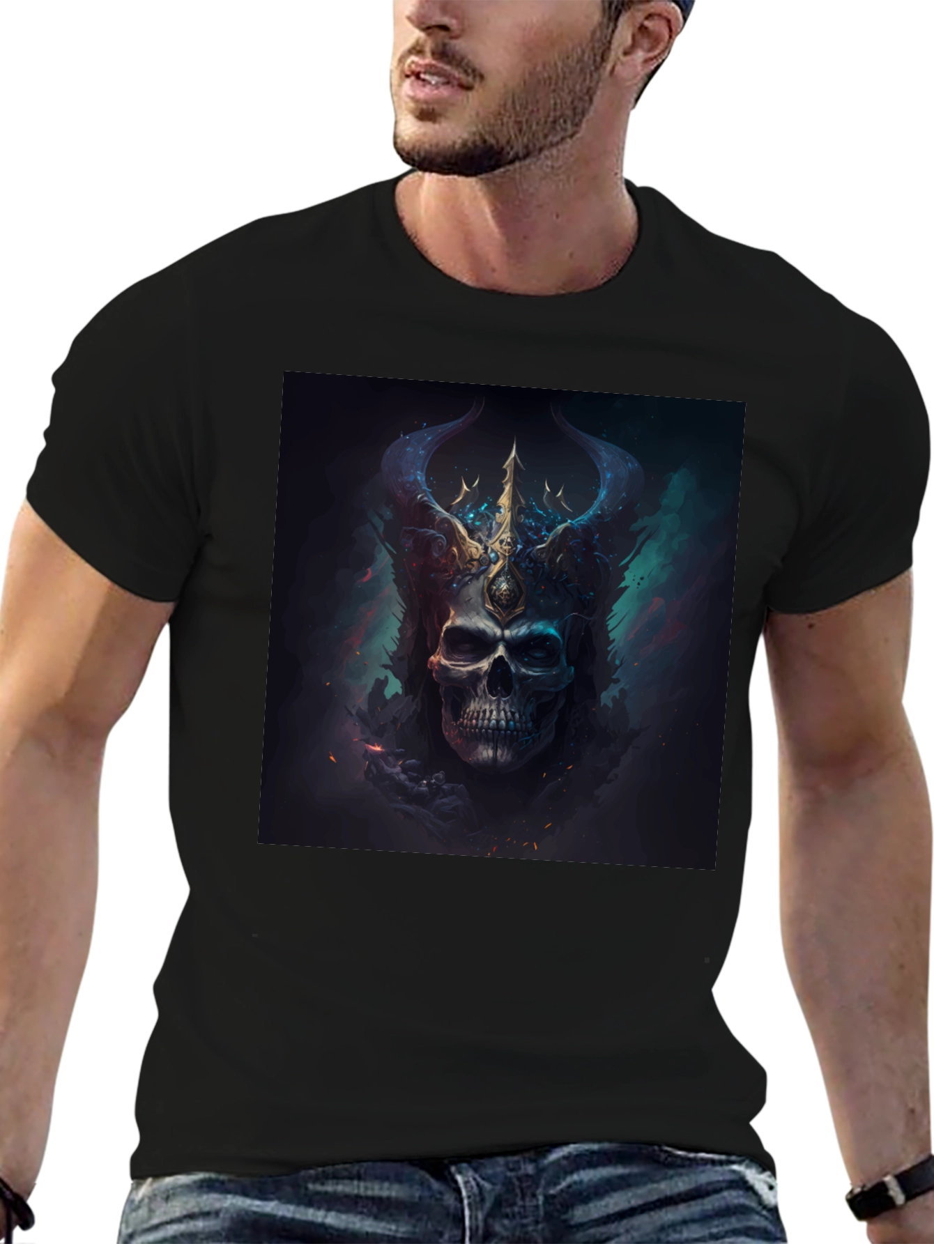 Skull King Graphic Tee - Dark Fantasy Style