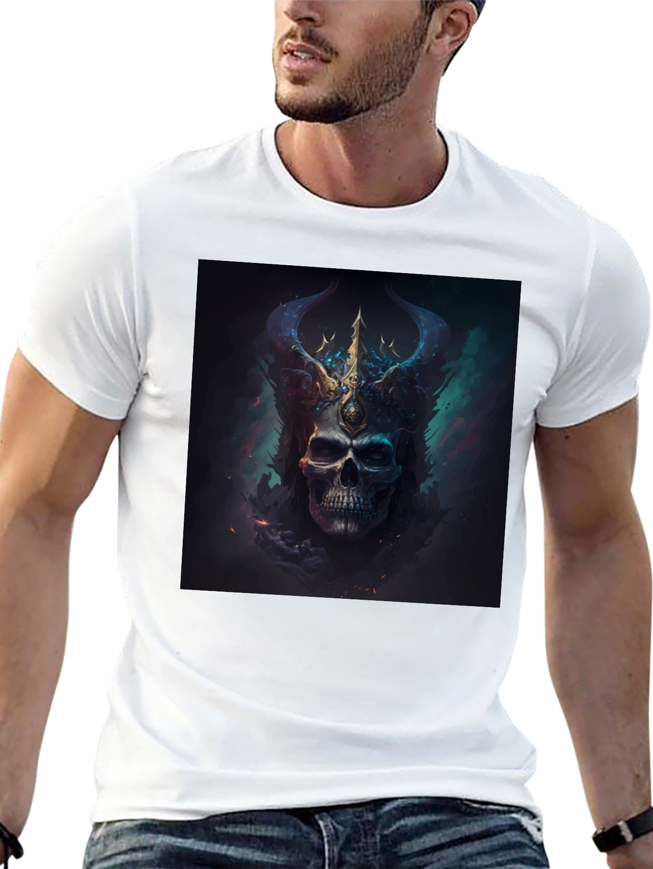Skull King Graphic Tee - Dark Fantasy Style