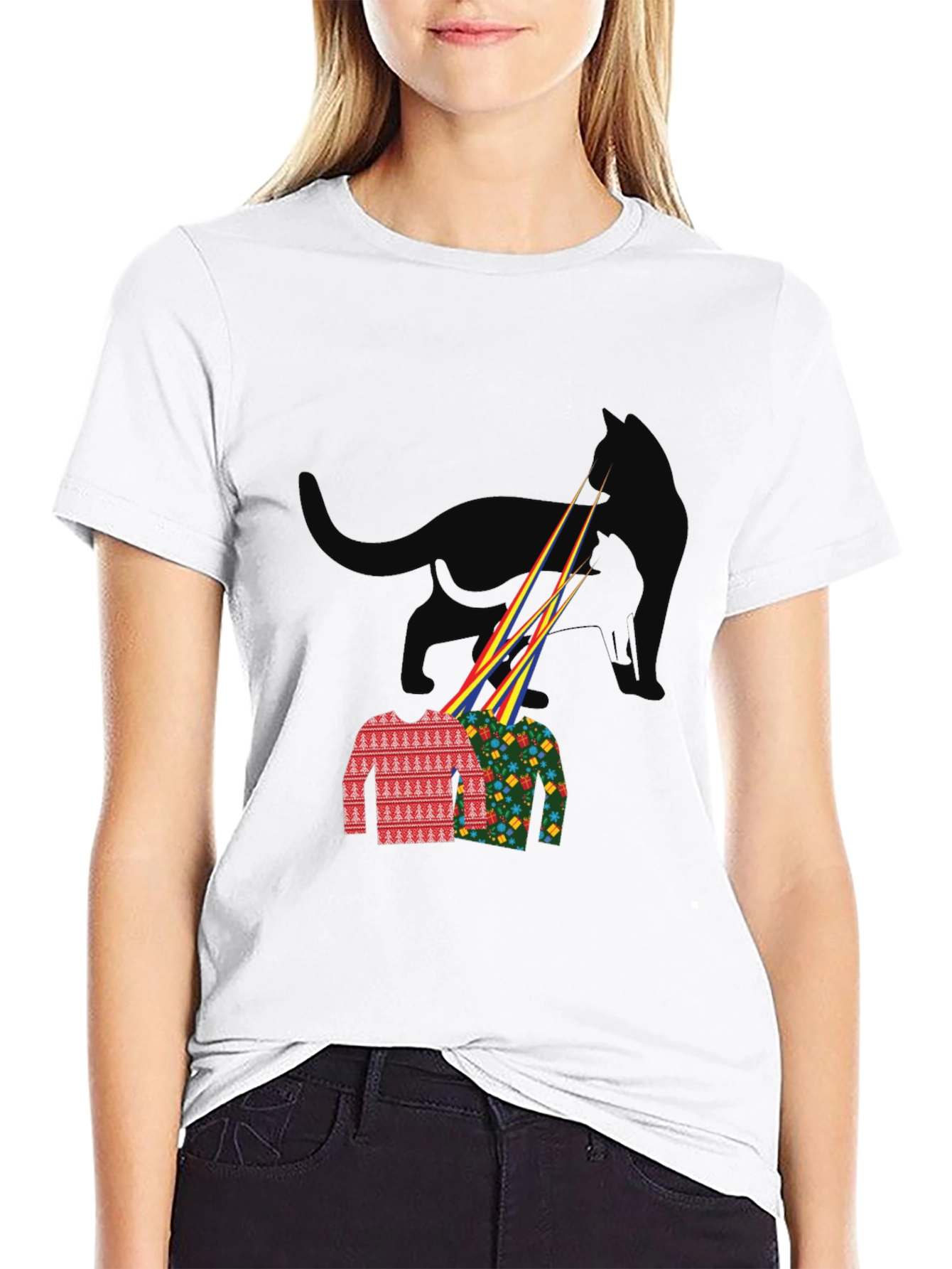 Ugly Christmas Sweater T-Shirt - Black