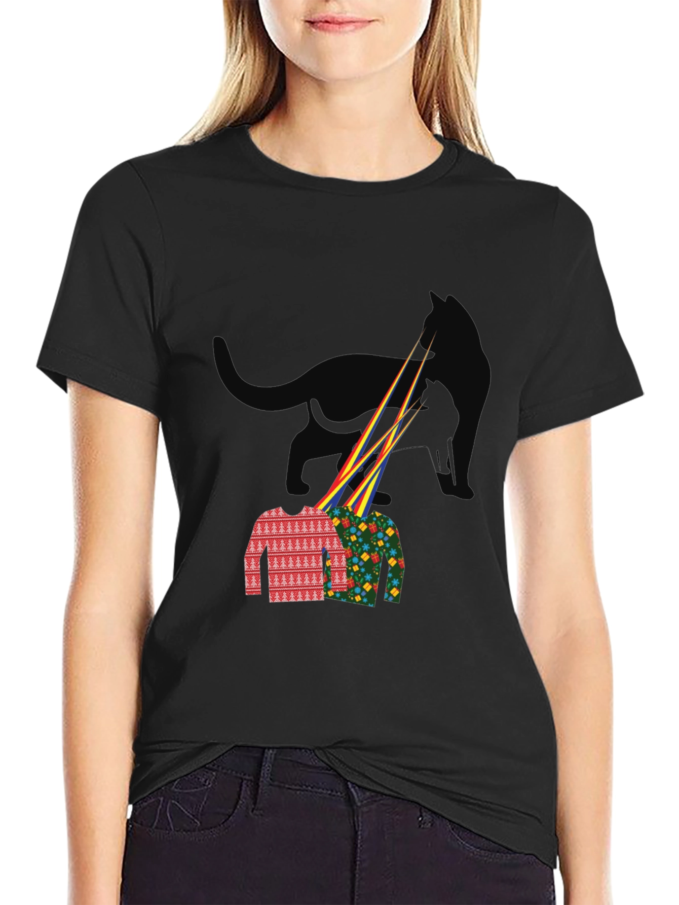 Ugly Christmas Sweater T-Shirt - Black