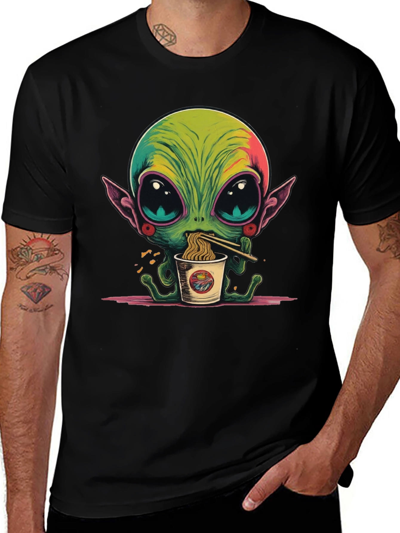 Alien Ramen T-Shirt - Unique Graphic Tee