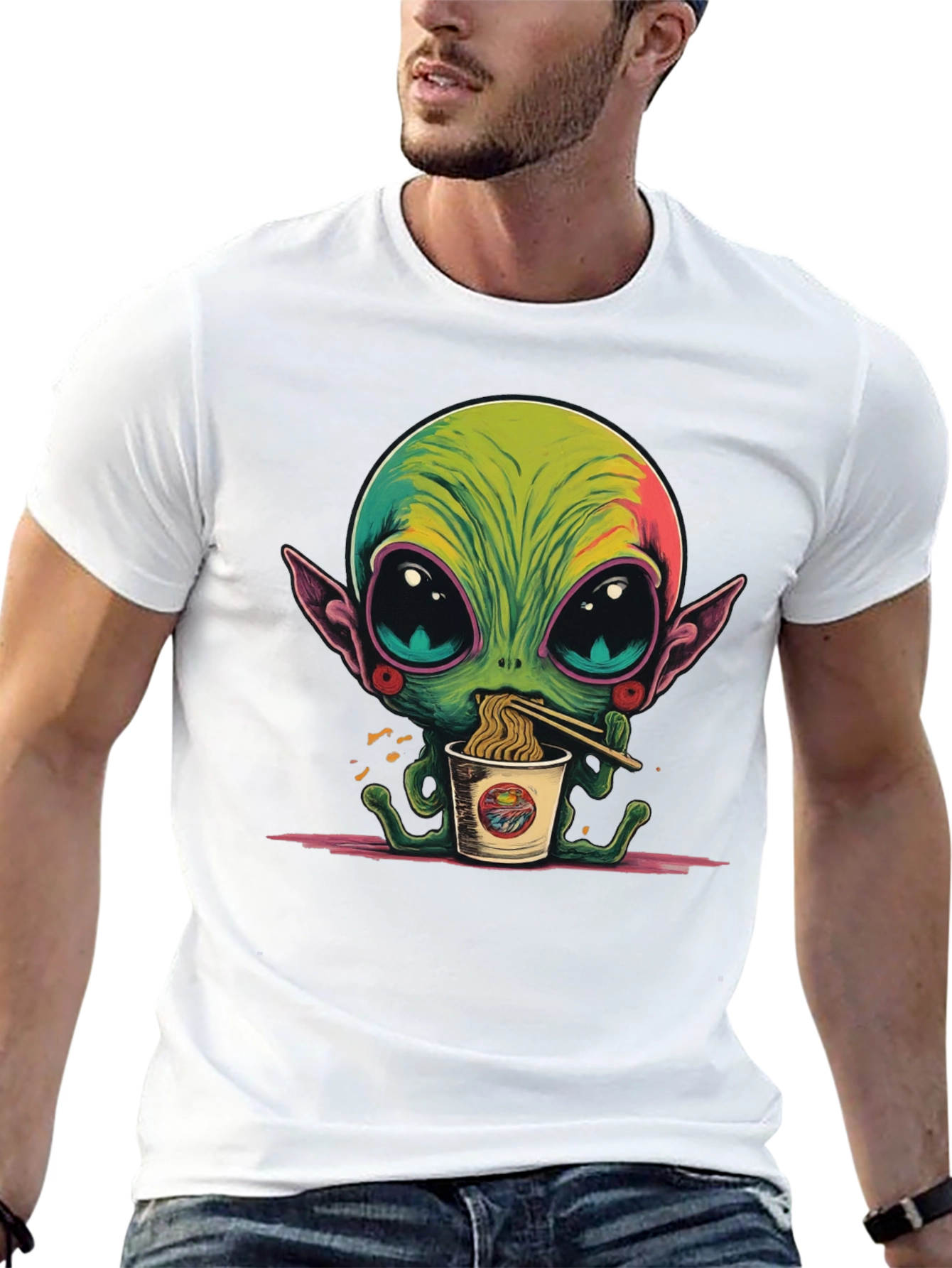 Alien Ramen T-Shirt - Unique Graphic Tee