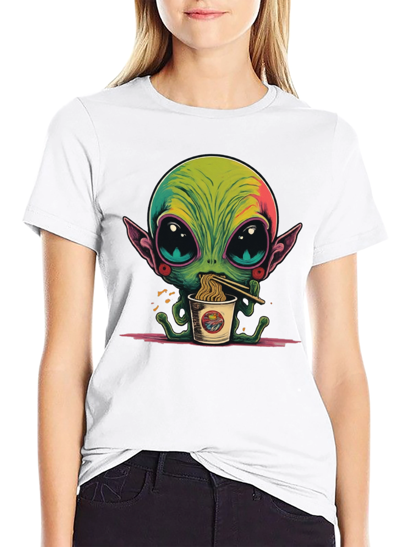 Alien Ramen T-Shirt - Unique Graphic Tee