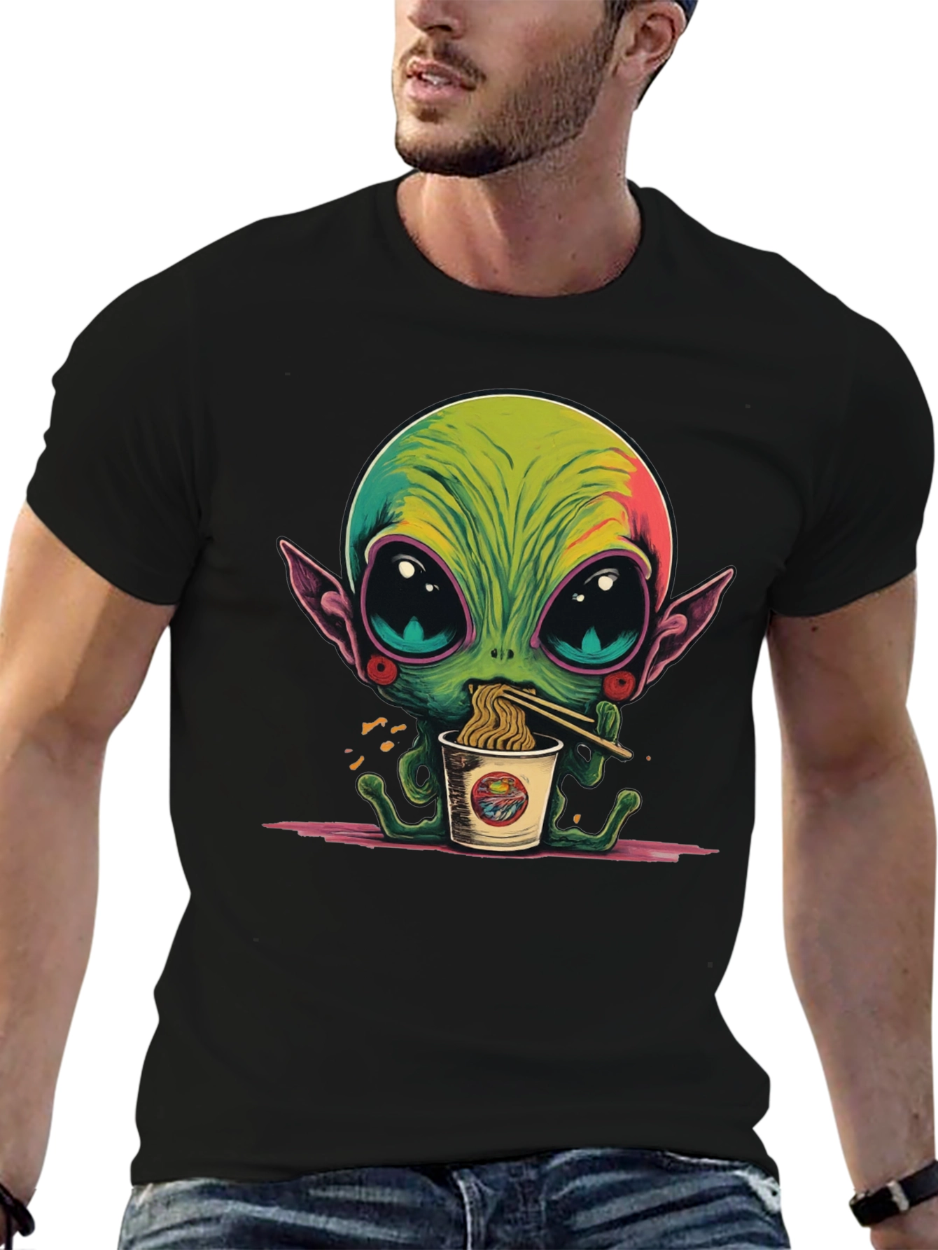 Alien Ramen T-Shirt - Unique Graphic Tee
