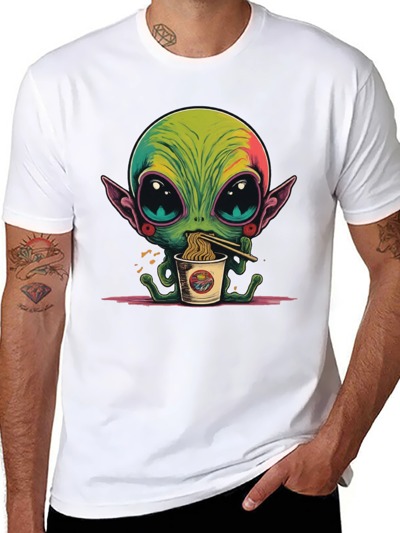Alien Ramen T-Shirt - Unique Graphic Tee