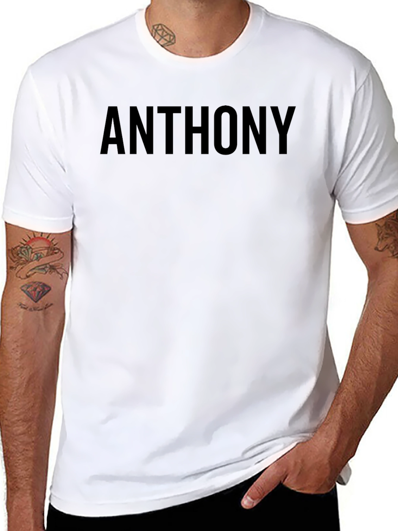 Mens Black Anthony Crewneck T-Shirt