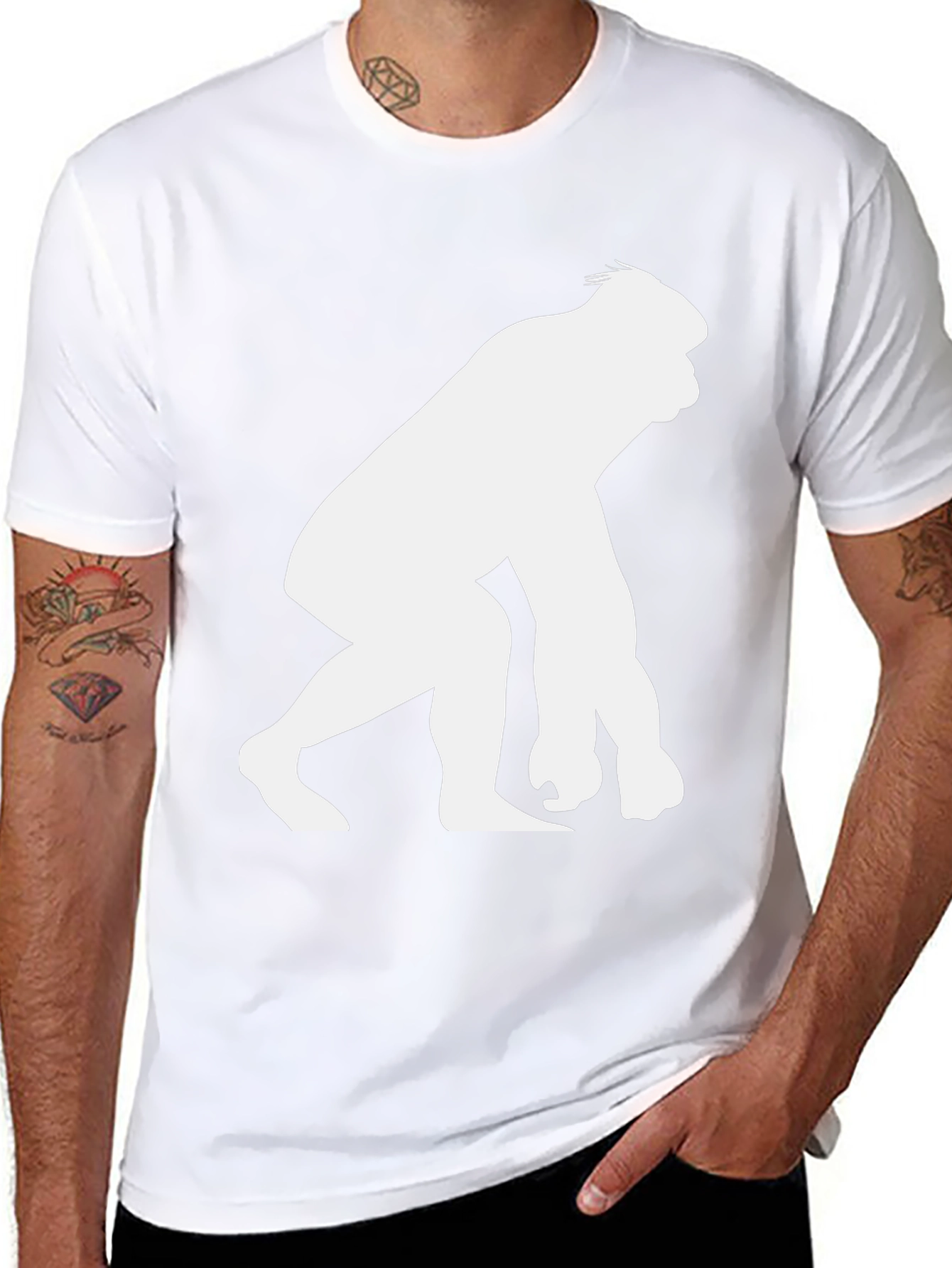 Gorilla Silhouette Graphic T-Shirt - Black